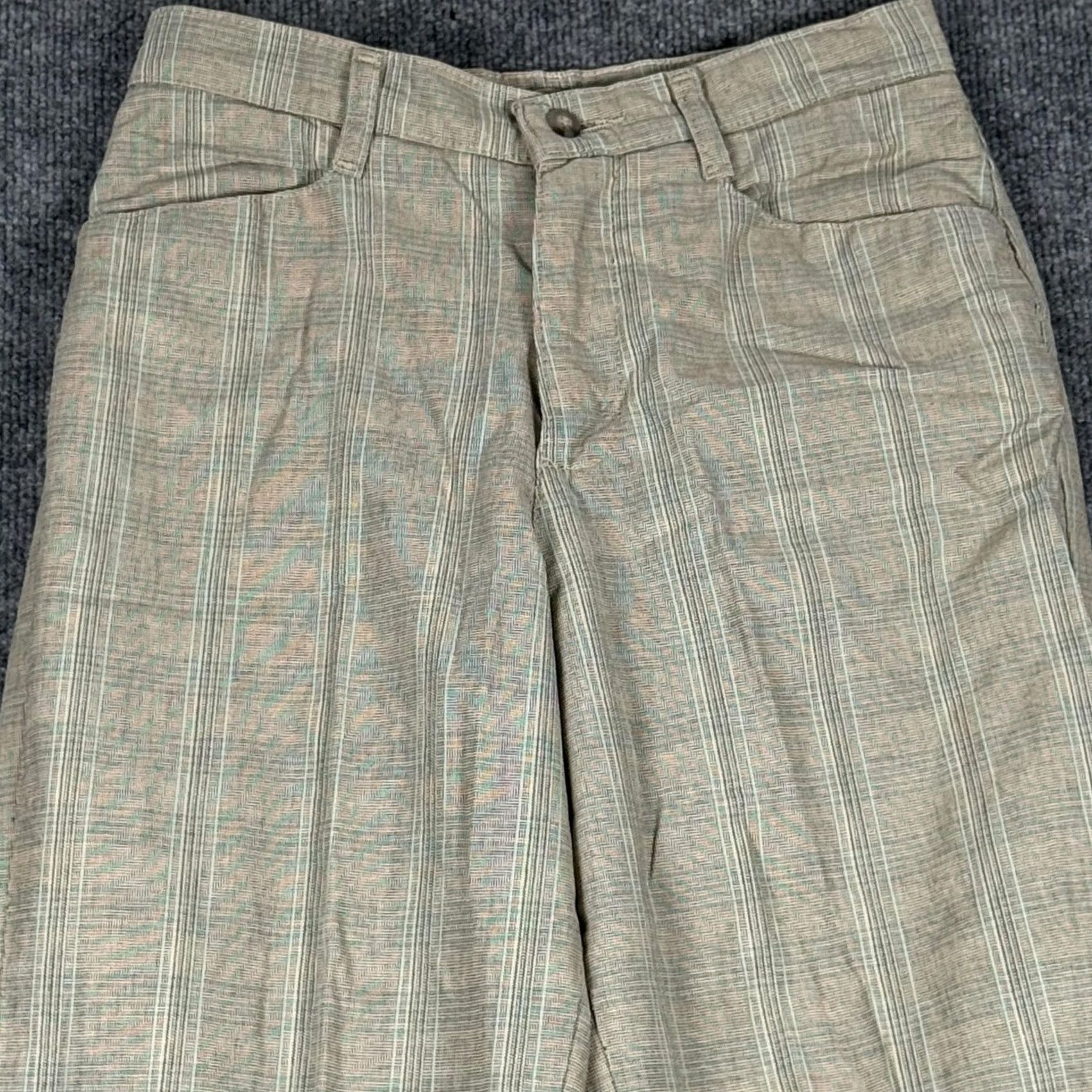 Lee Lee Womens Pants 6 Beige Striped Straight Leg Khakis Office Casual Regular Rise 11in Inseam 30in Size 28" / US 6 / IT 42 - 2 Thumbnail