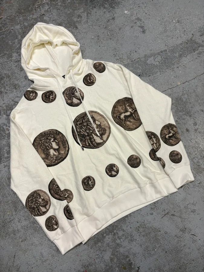 Dolce & Gabbana SS2014 Dolce & Gabbana White Coin Hoodie Size US L / EU 52-54 / 3 - 4 Thumbnail
