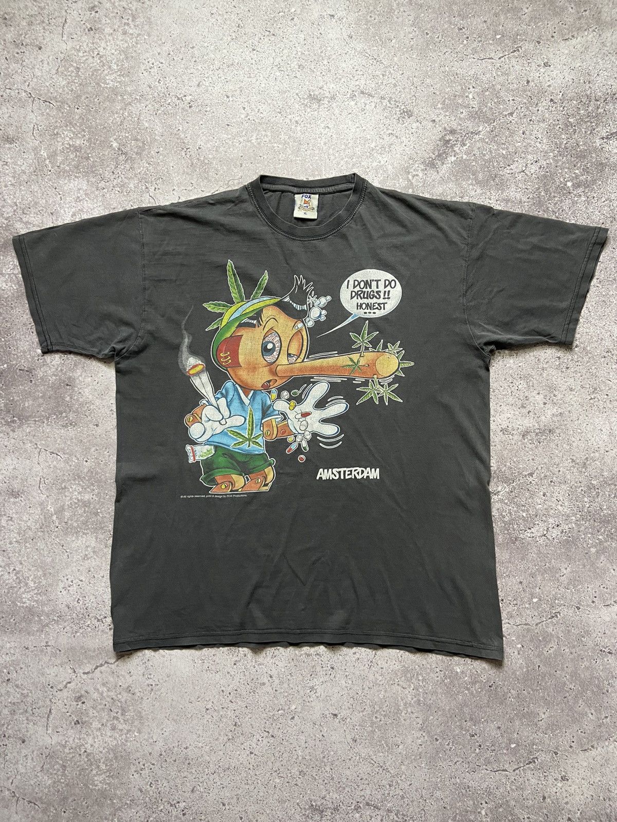 Other Vintage 90s Pinokkio 'I Don't Do Drugs Honest' T-Shirt Size US XL / EU 56 / 4 - 2 Thumbnail