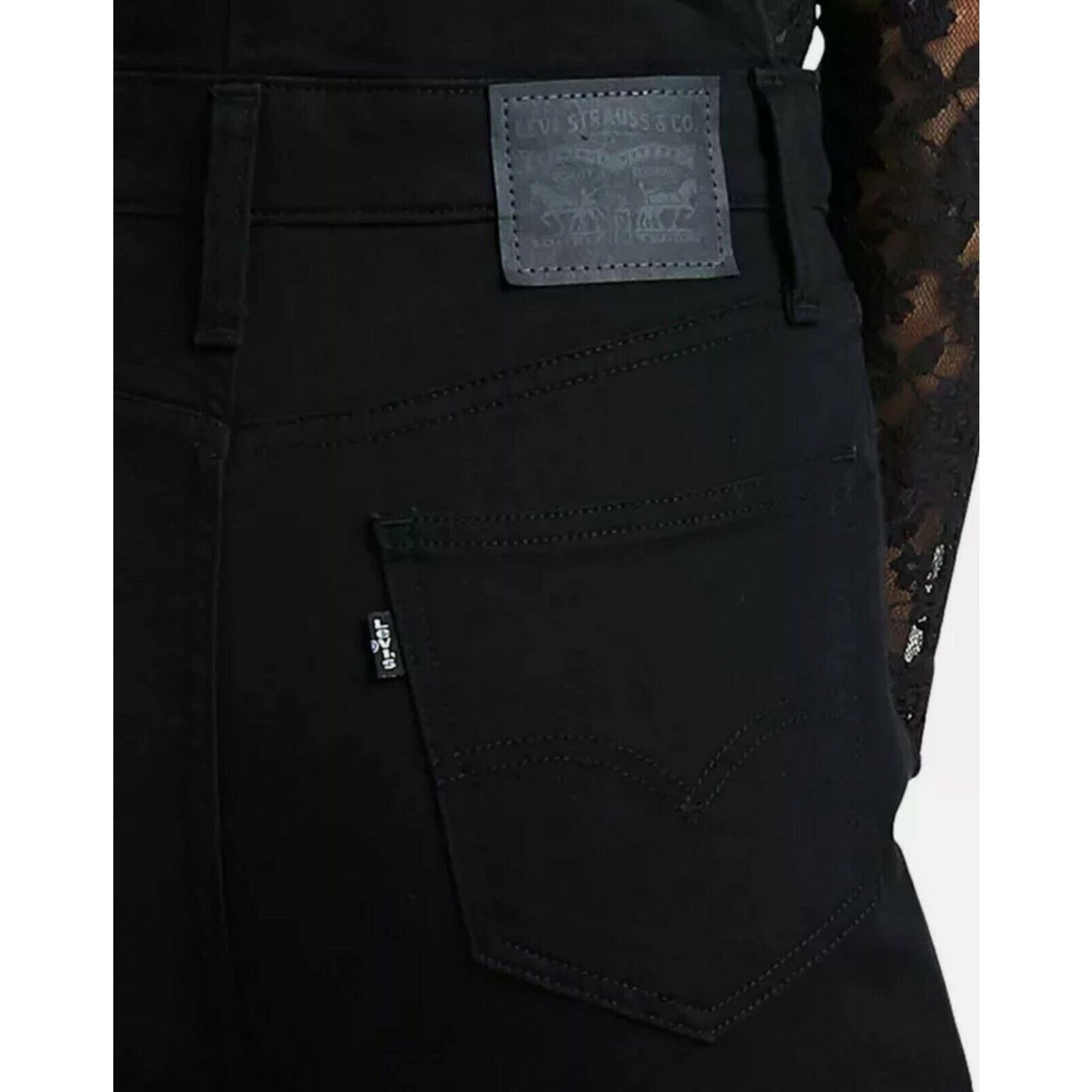 Levi's Levi's Women's Skinny Stretch Bib Black Overalls Size 26 Size 26" / US 2 / IT 38 - 6 Thumbnail