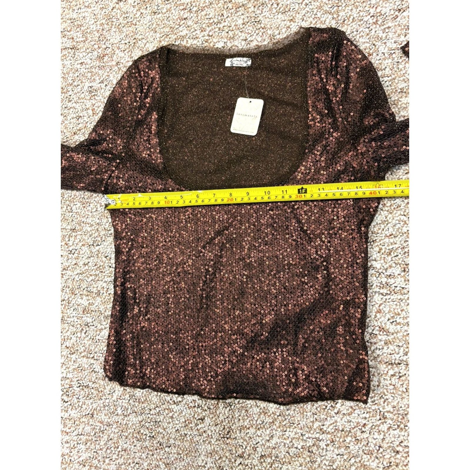 Free People Free People Intimately Sequined Top Hot Fudge Chocolate Womens Size L Size L / US 10 / IT 46 - 4 Thumbnail