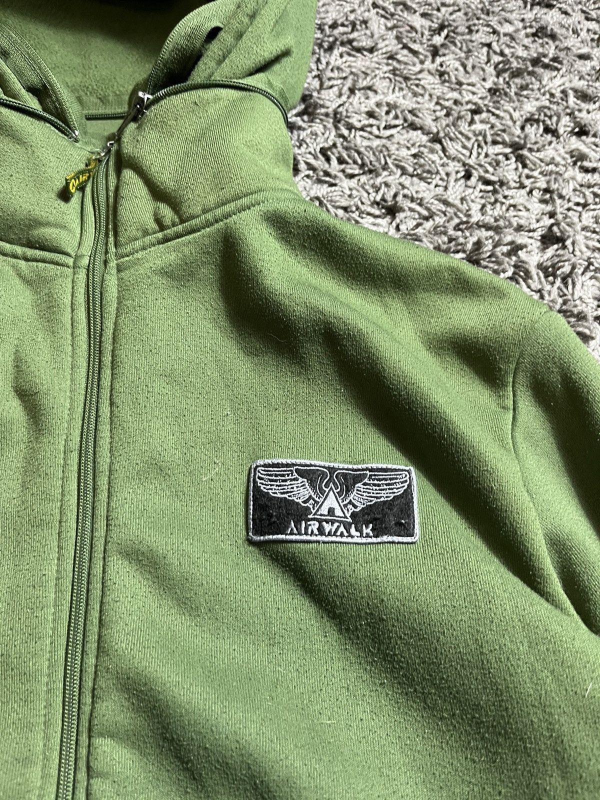 Airwalk AIRWALK Y2K BASIC COTTON GREEN HOODIE MILITARY STYLE Size US M / EU 48-50 / 2 - 2 Thumbnail
