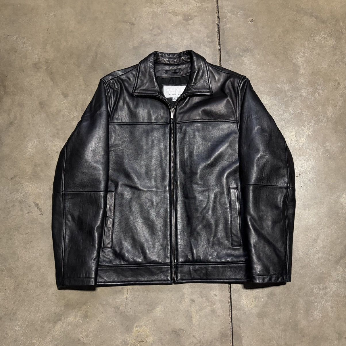 Wilsons Leather Vintage Wilsons Leather Bomber Jacket Moto Biker Grunge 90s Size US L / EU 52-54 / 3 - 1 Thumbnail