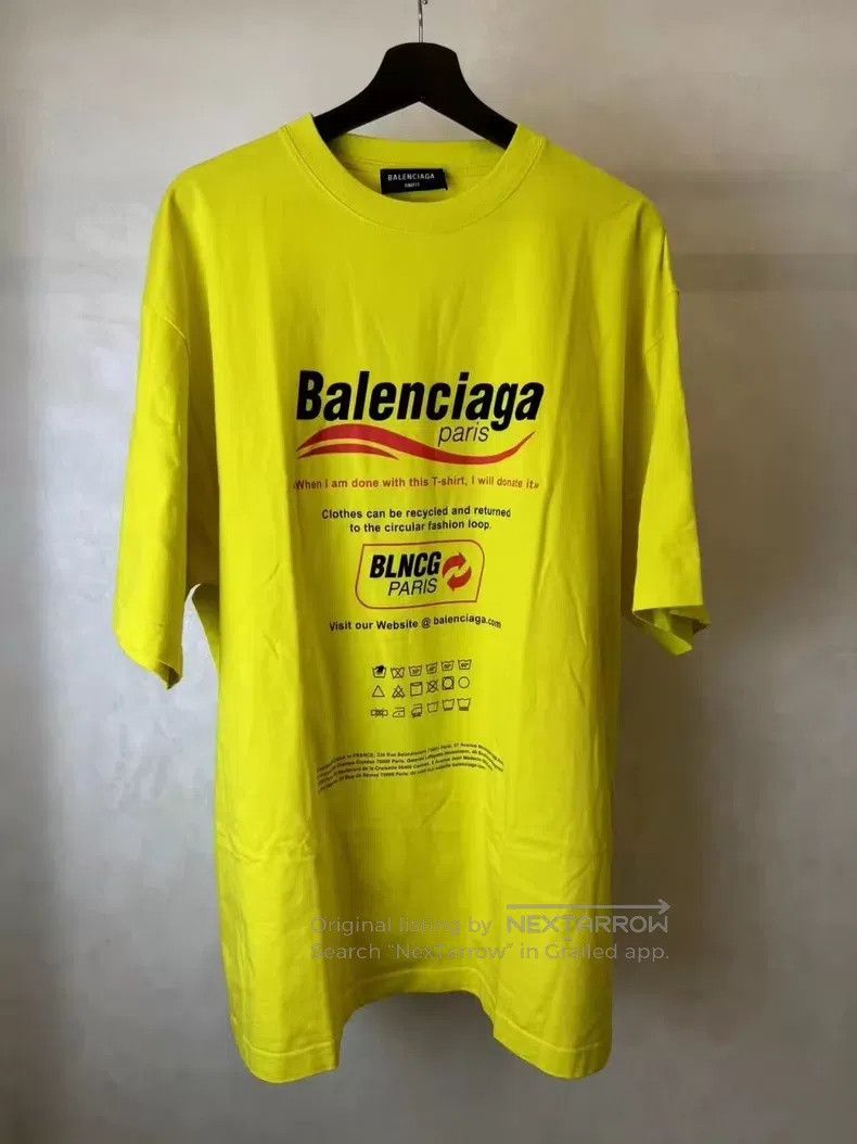 Balenciaga Balenciaga Yellow eco-friendly wave logo short-sleeve Size US XS / EU 42 / 0 - 1 Thumbnail