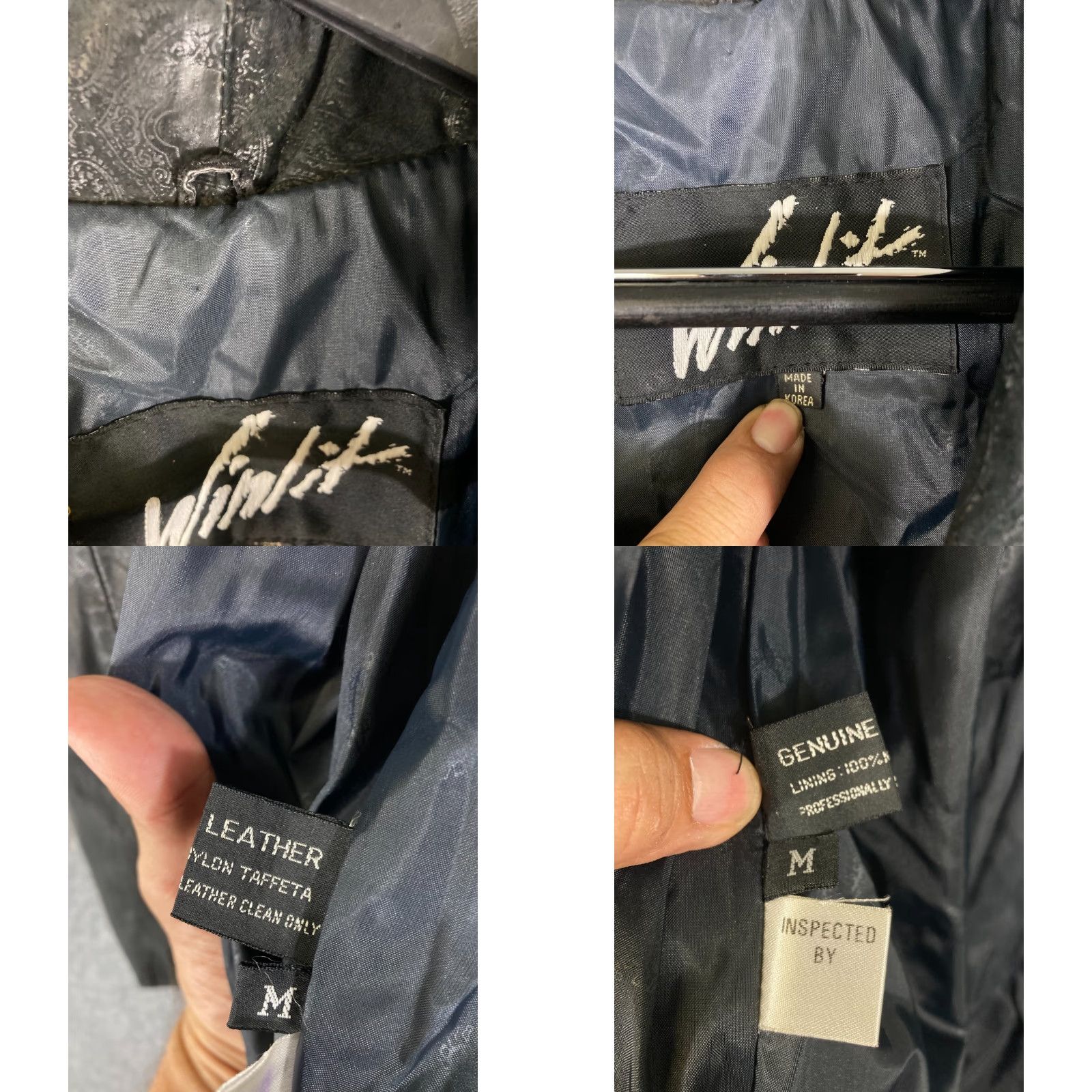 Vintage Winlit Genuine Leather Coat Womens M Black Paisley Snap Front Lined Notch Lapel Long Sleeve Coat Mens Womens Size M / US 6-8 / IT 42-44 - 8 Thumbnail