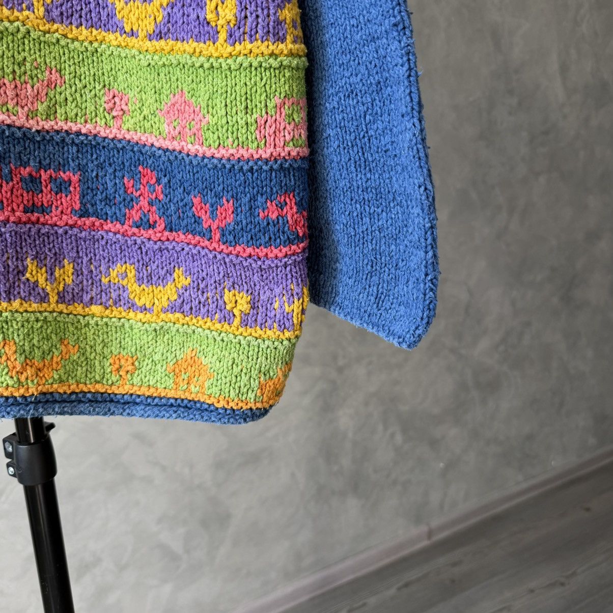 Handmade Amano Mock Neck Folklore Patterned Knit sweater Size US M / EU 48-50 / 2 - 5 Thumbnail