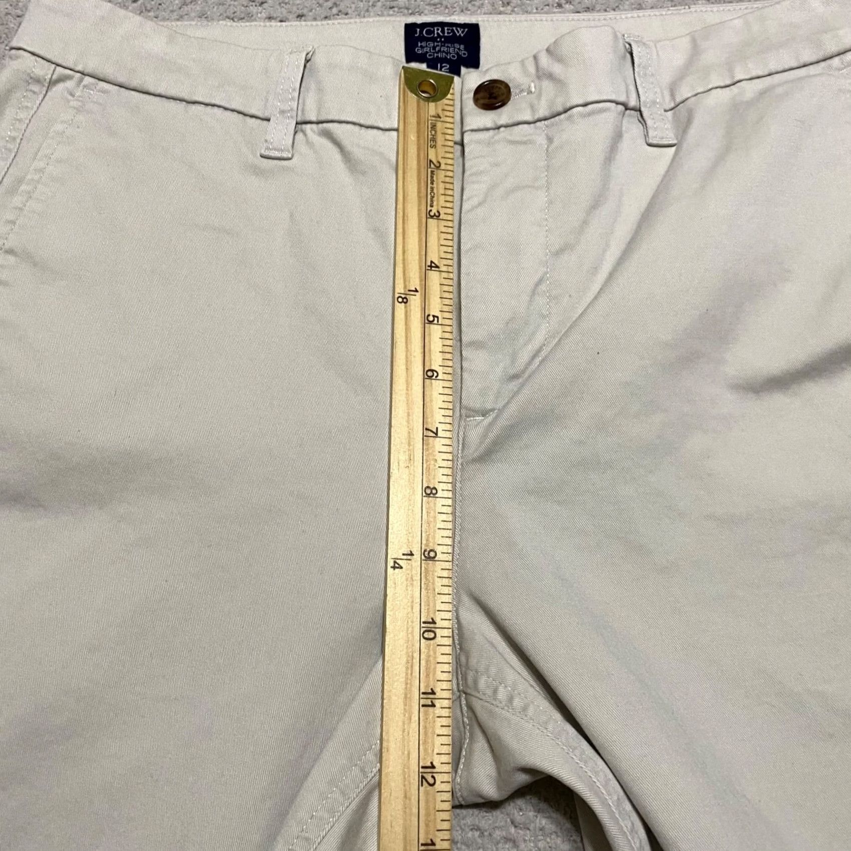 J.Crew J.CREW Womens Pants Beige Straight Chino High Rise 12 Regular Size 12 Size 34" / US 12 / IT 48 - 7 Thumbnail