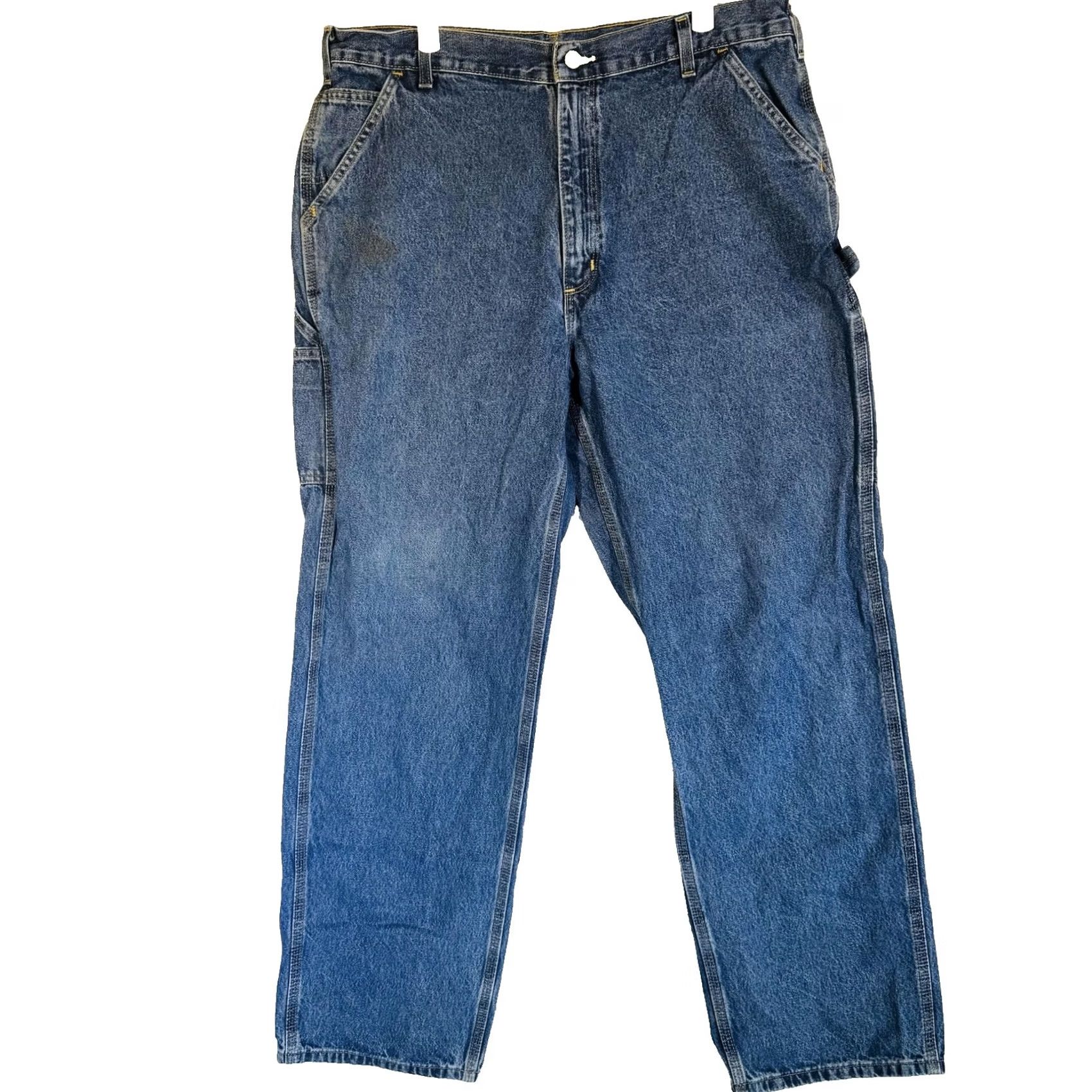 Carhartt Carhartt Jeans Mens 38x32 Blue Medium Wash Relaxed Straight 813-DPS Zip Fly Five-Pocket Denim Cotton Relaxed Regular Mens Size US 38 / EU 54 - 5 Thumbnail