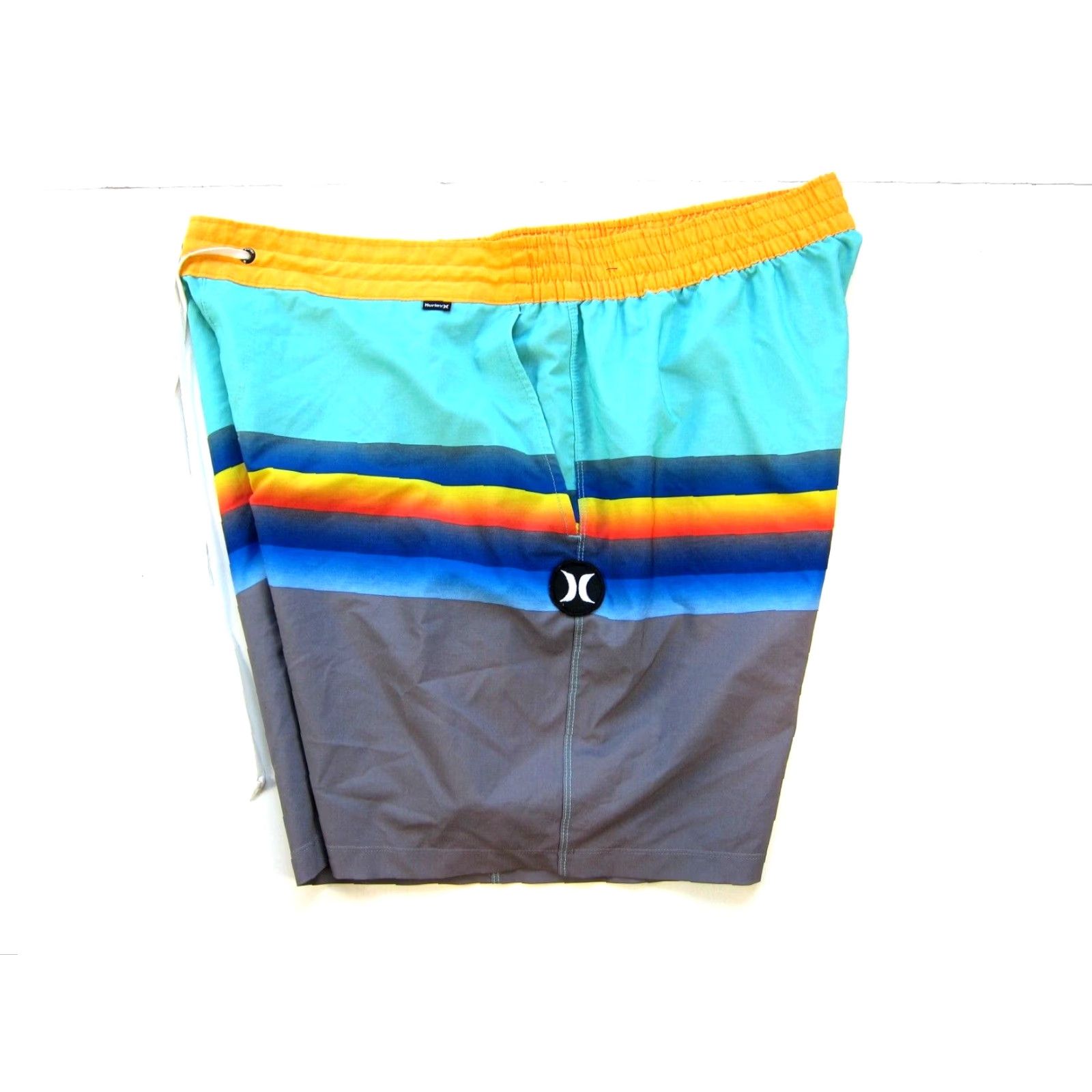 Hurley Hurley Board Short Men 38 Teal Grey Orange Stripe Stretch Pocket Surf Beach Size US 38 / EU 54 - 6 Thumbnail