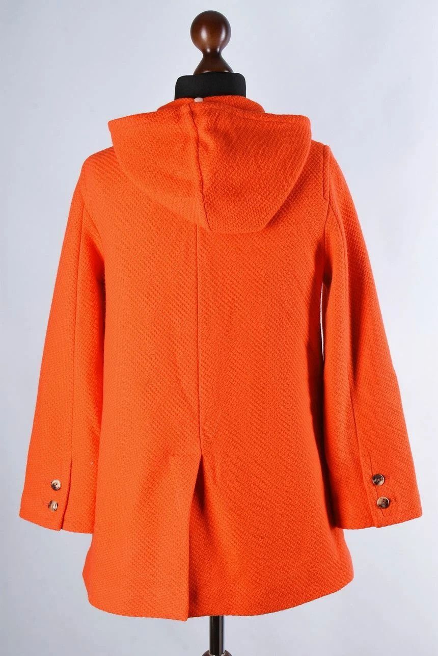 A.P.C. Women's A.P.C. Orange Hooded Double Breasted Wool Coat Size S / US 4 / IT 40 - 3 Thumbnail