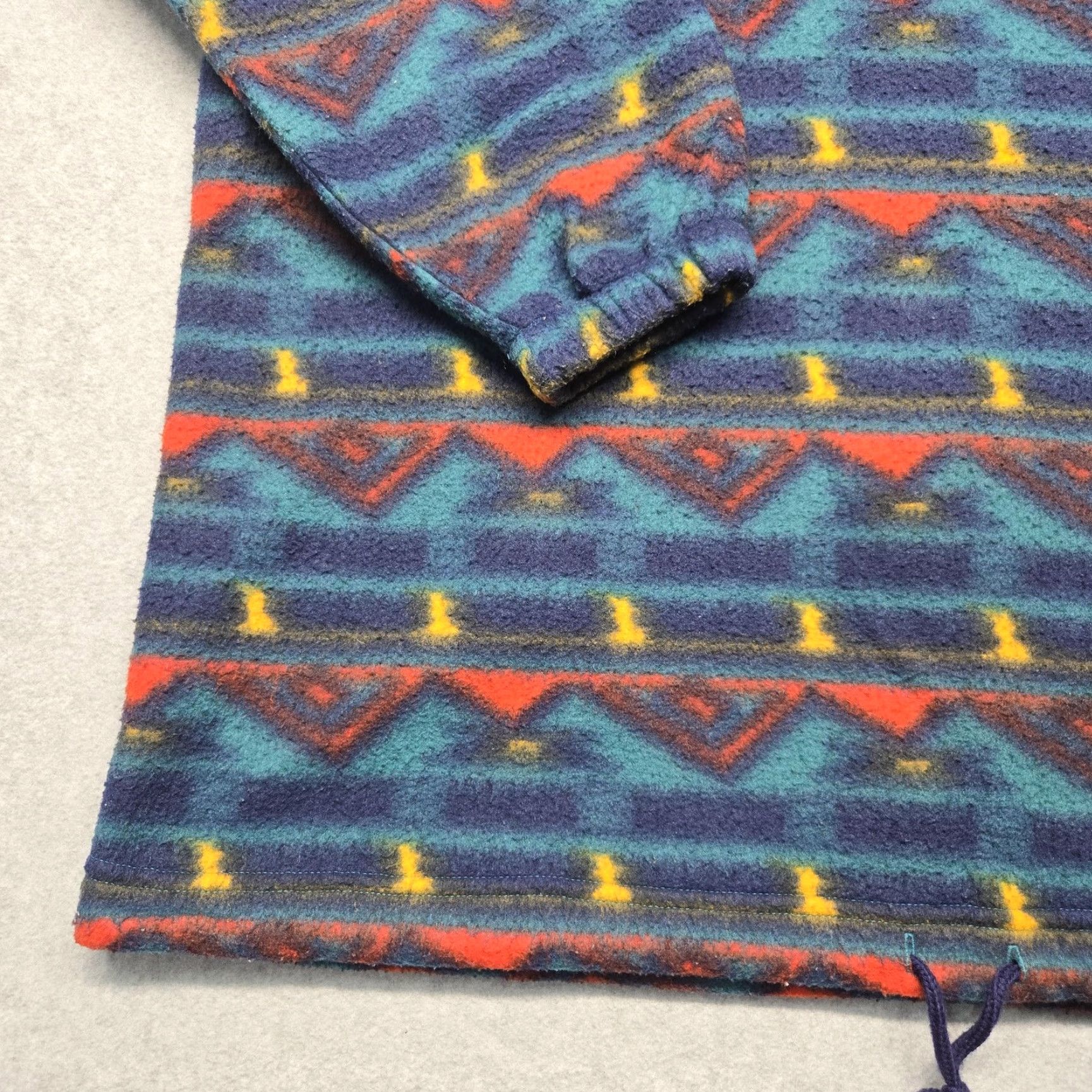 Vintage VINTAGE Malarkey Pullover Hoodie Mens Large Blue Fleece Aztec Pattern Hooded Drawstring Geometric Pattern Mens Size US M / EU 48-50 / 2 - 6 Thumbnail