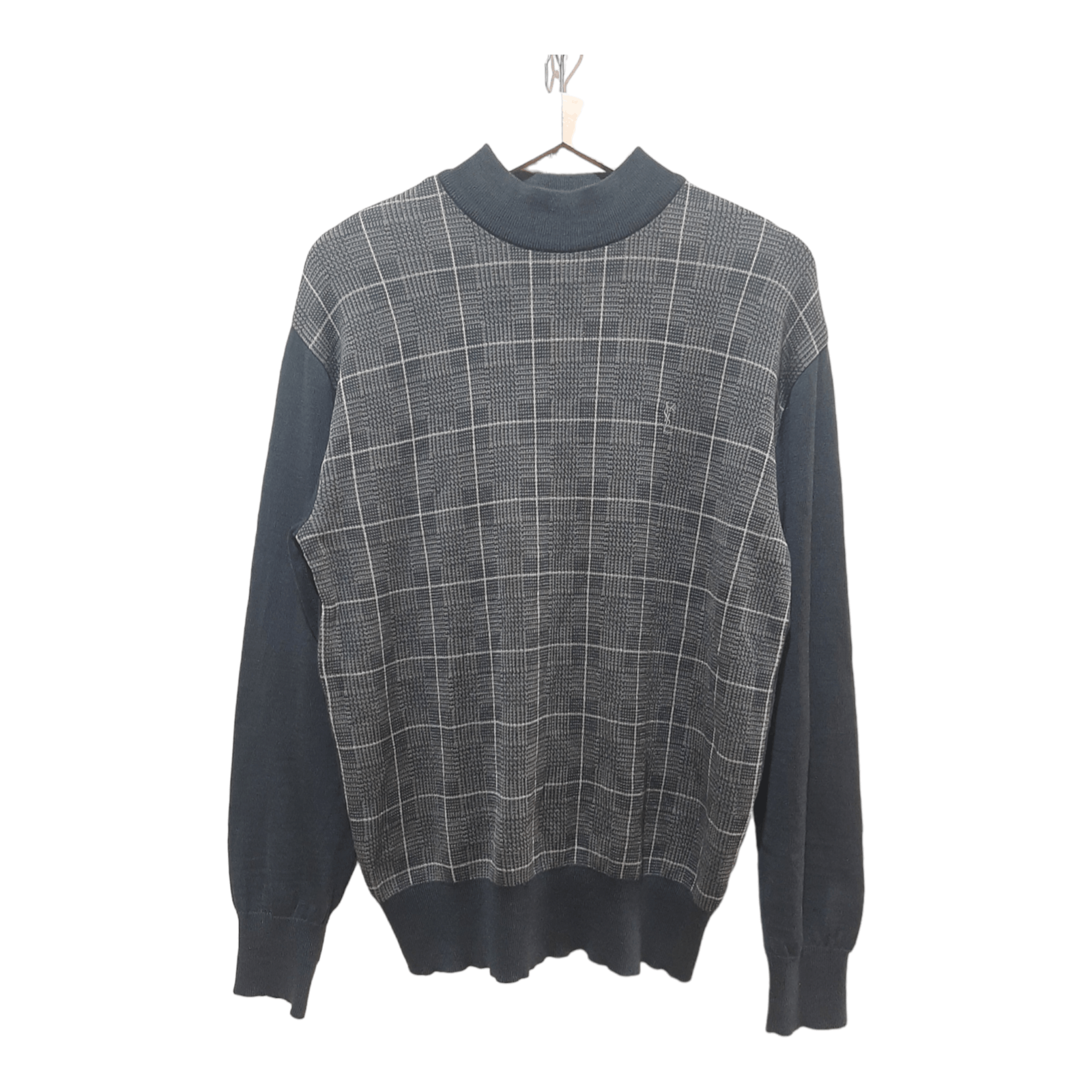 Yves Saint Laurent Yves Saint Laurent Ysl Pour Homme Plaid Turtle Neck Knit Size US L / EU 52-54 / 3 - 1 Thumbnail