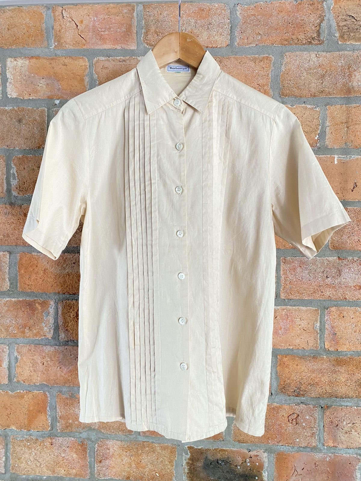 Burberry BURBERRY Beige Pleated Button-Up Shirt Size M / US 6-8 / IT 42-44 - 14 Thumbnail