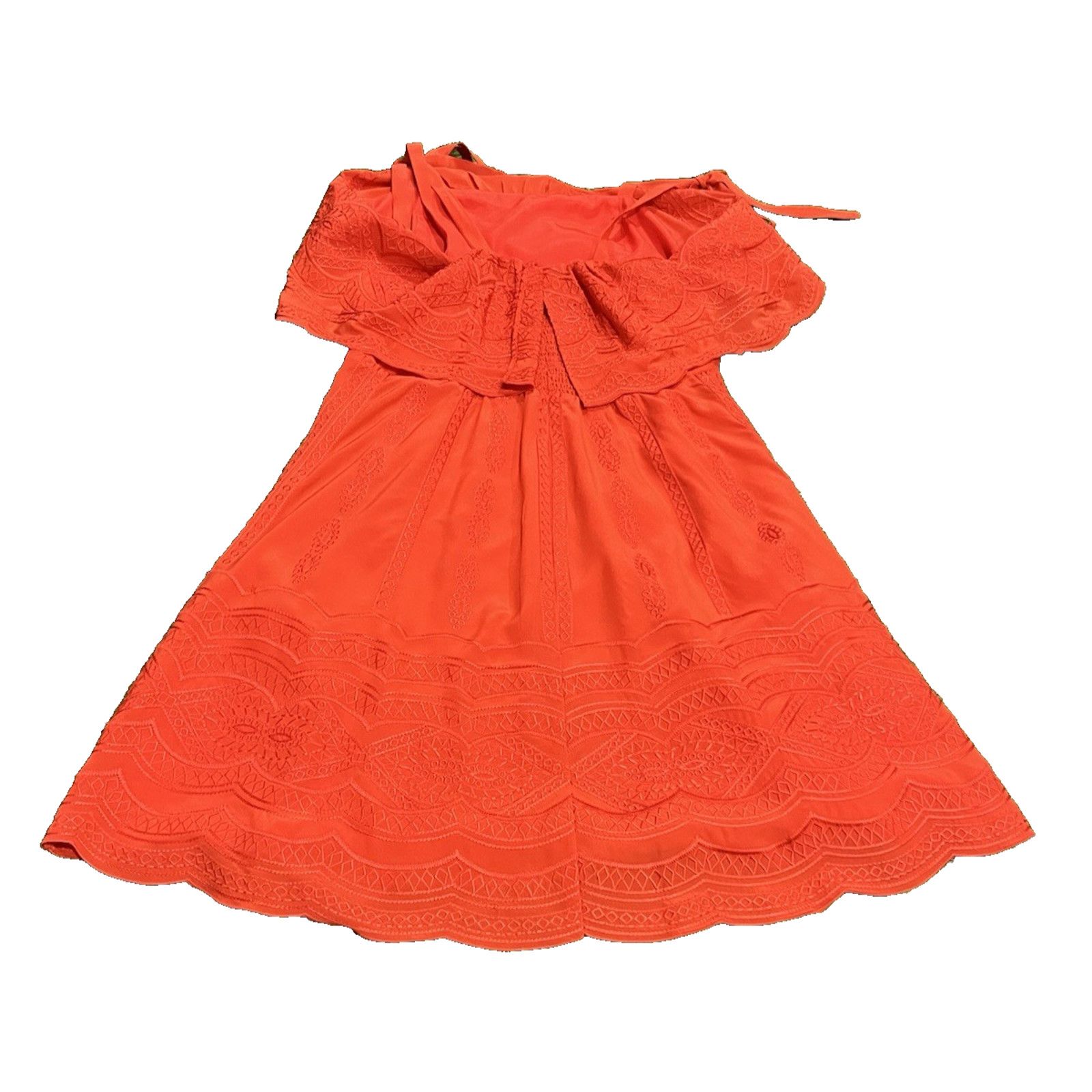Parker PARKER Nia Orange Silk Embroidered Lace Dress Small $398 Size S / US 4 / IT 40 - 13 Thumbnail