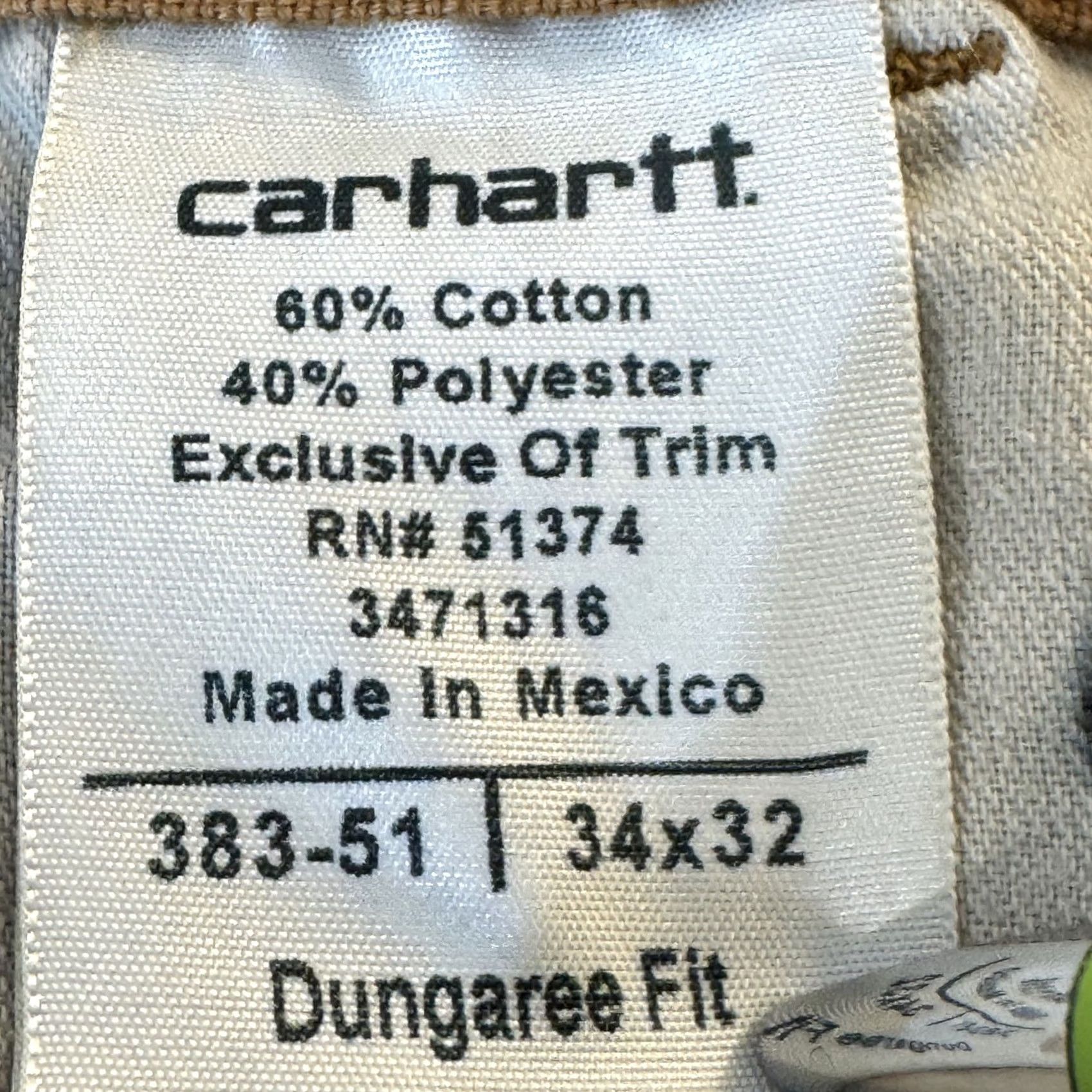 Carhartt Carhartt Pants Mens 34x32 Brown Dungaree Fit Workwear Carpenter 383-51 Size US 34 / EU 50 - 7 Thumbnail