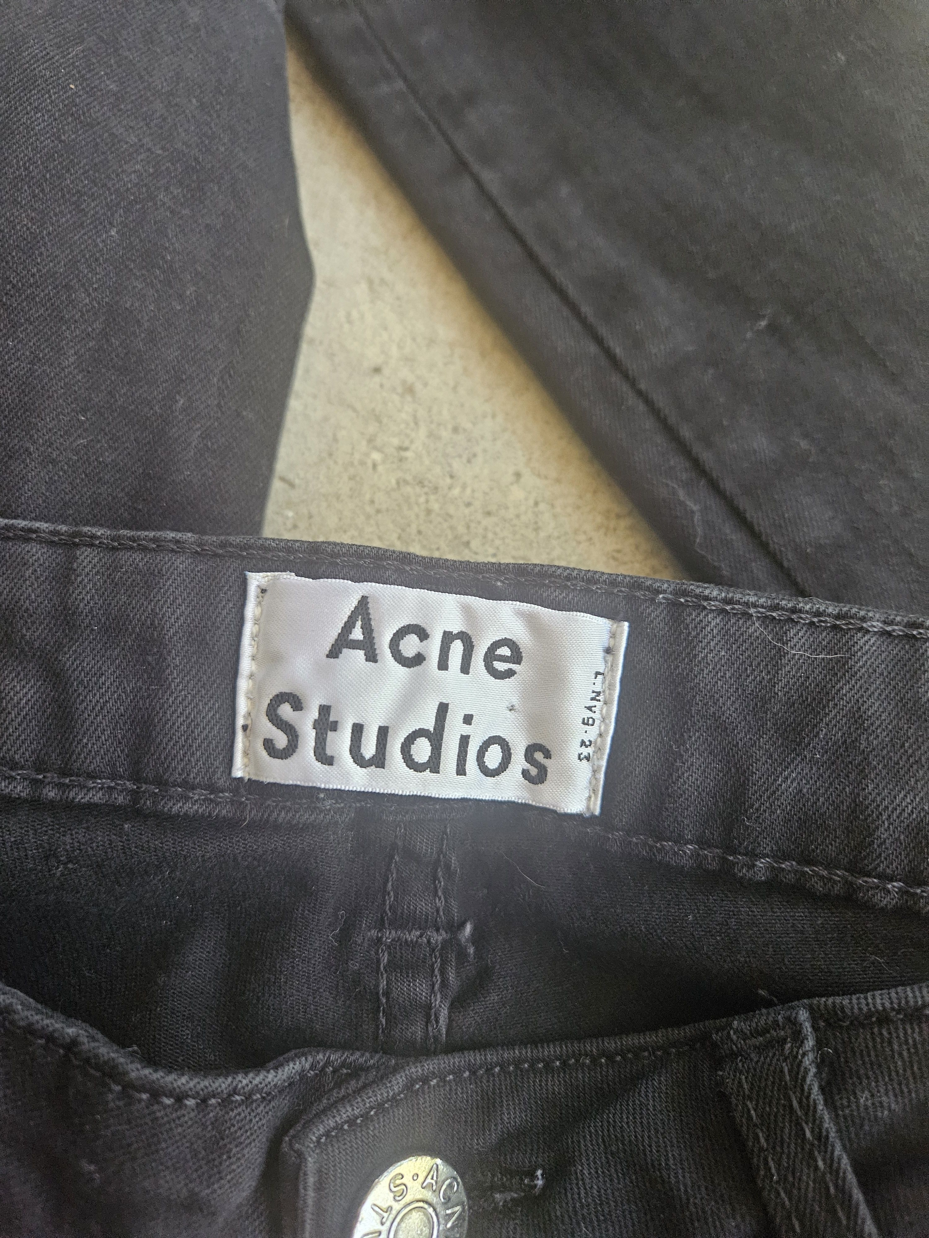 Acne Studios Flex Black Slim Fit Black Denim Jeans Size US 28 / EU 44 - 7 Thumbnail