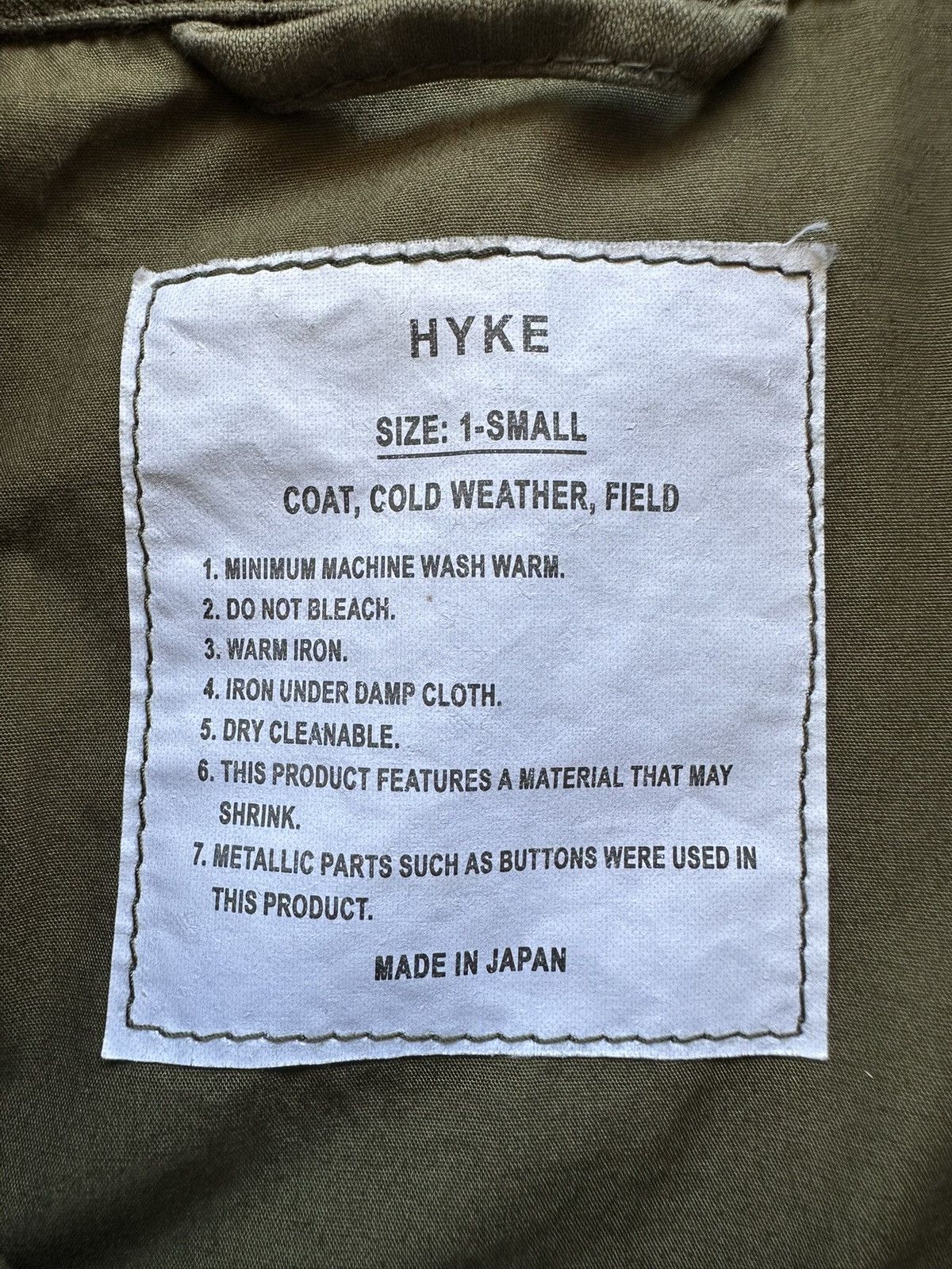 HYKE HYKE M-51 field jacket Size US S / EU 44-46 / 1 - 8 Thumbnail