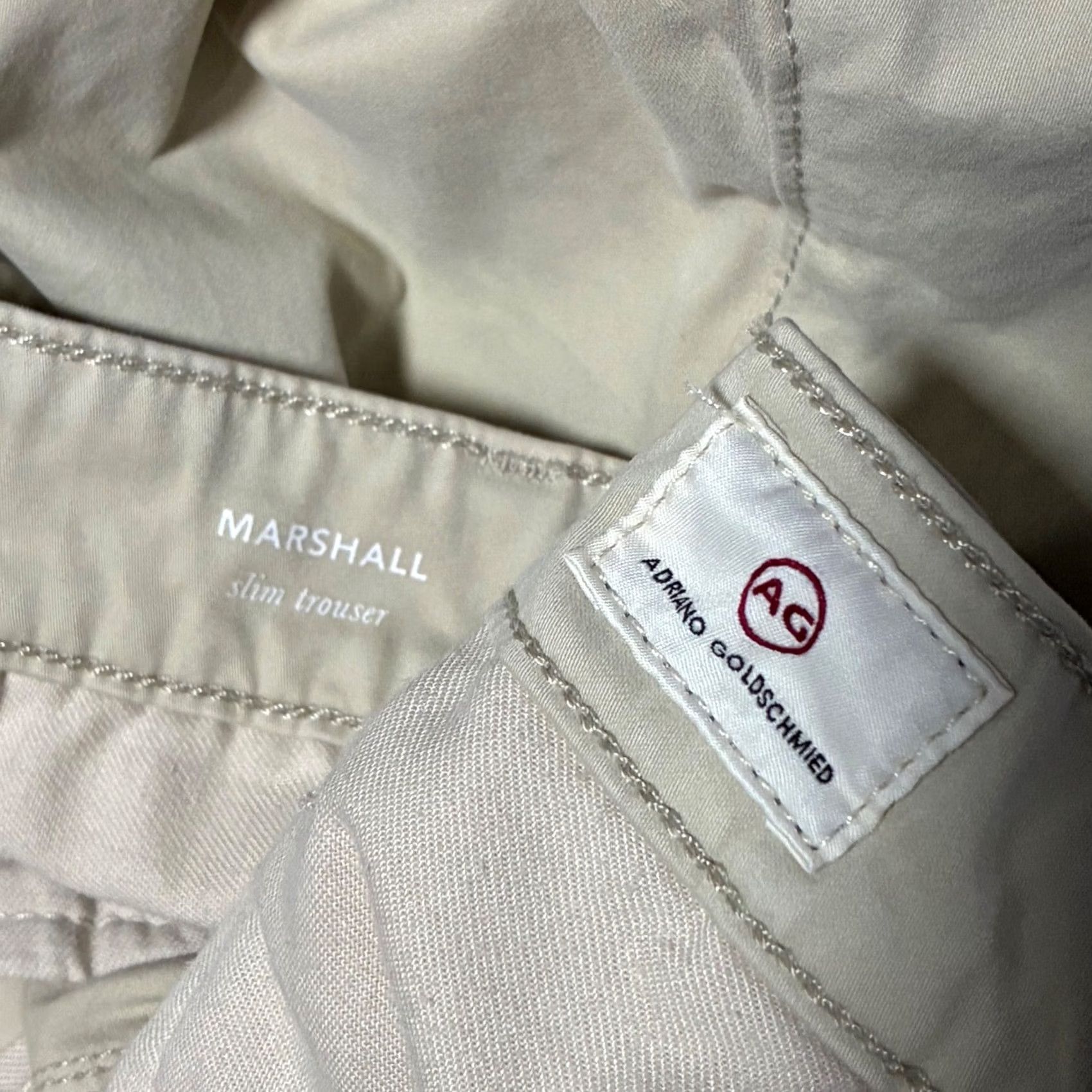 Vintage AG Adriano Goldschmied Marshall Slim Trouser Chino Pants Mens 36x34 Tan Size US 36 / EU 52 - 6 Thumbnail
