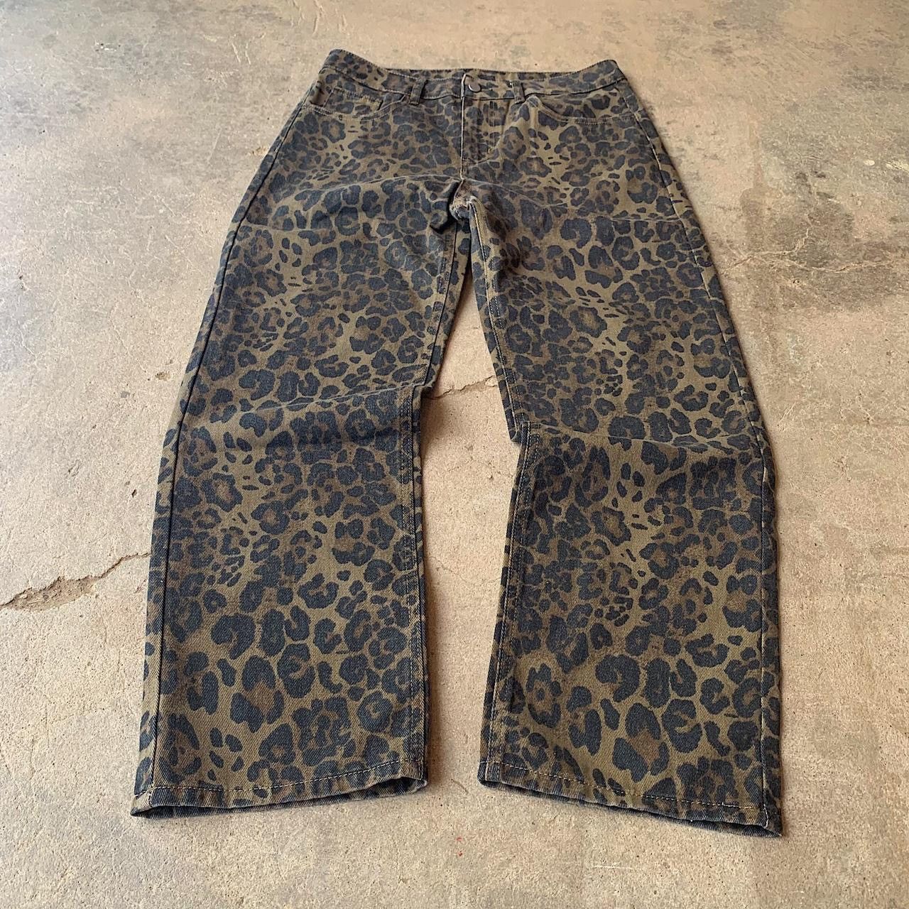 Vintage Leopard print jeans Grailed