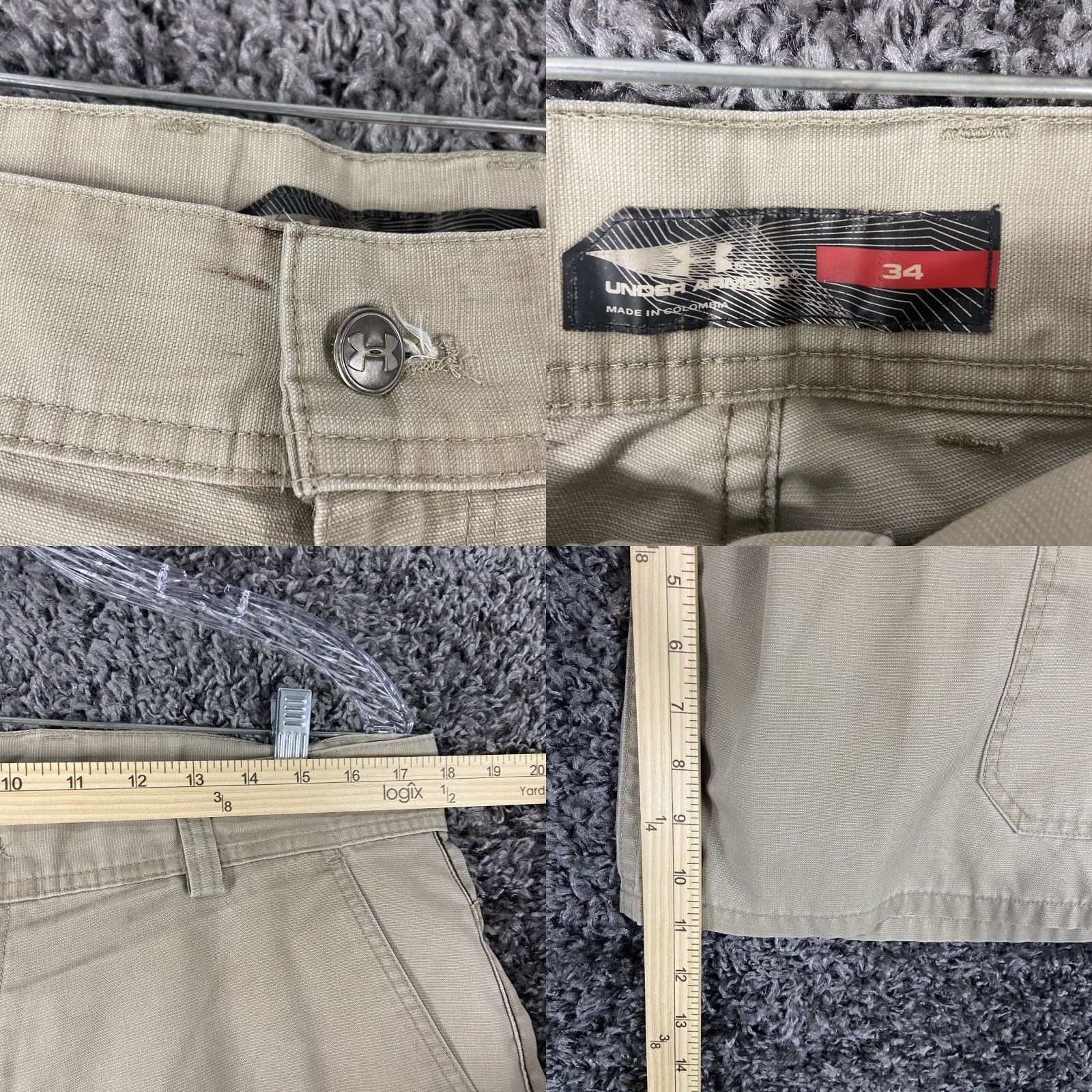 Under Armour Under Armour Cargo Shorts Men’s 36 Beige Mens Regular Athletic Summer Activewear Size US 36 / EU 52 - 8 Thumbnail