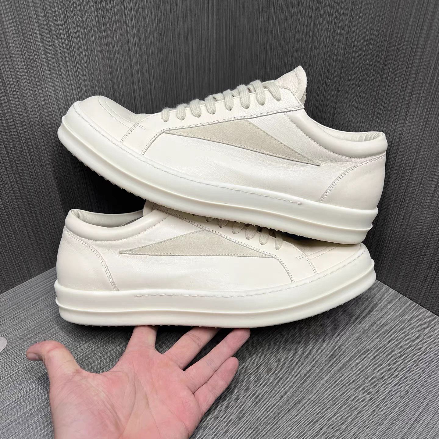 Rick Owens Rick Owens Ivory White Calfskin Sneakers K15 Size US 12 / EU 45 - 5 Thumbnail