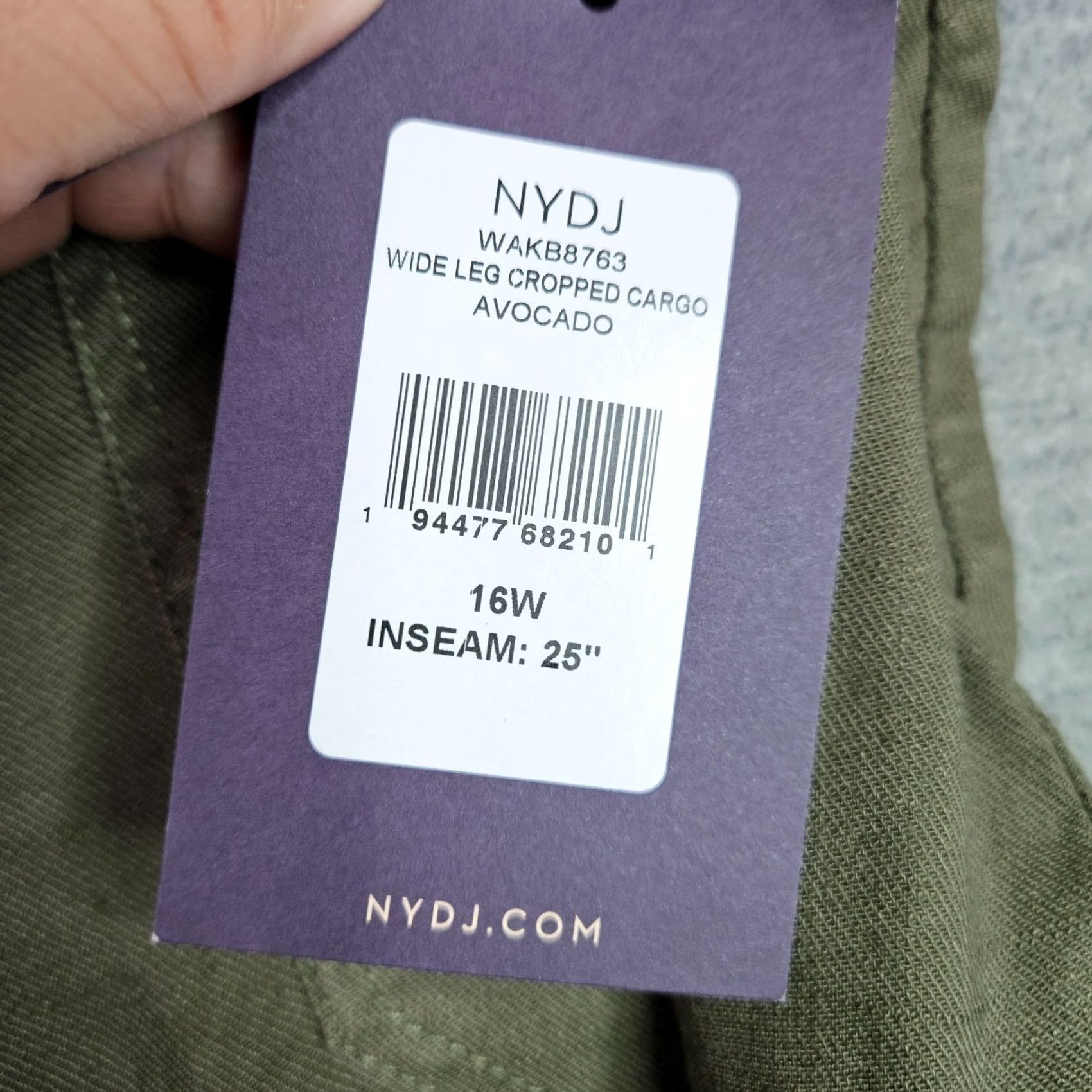 NYDJ NYDJ Shorts Women 16W Plus Size Olive Green Cropped Cargo Pants NWT Size 38" / US 16 / IT 52 - 7 Thumbnail