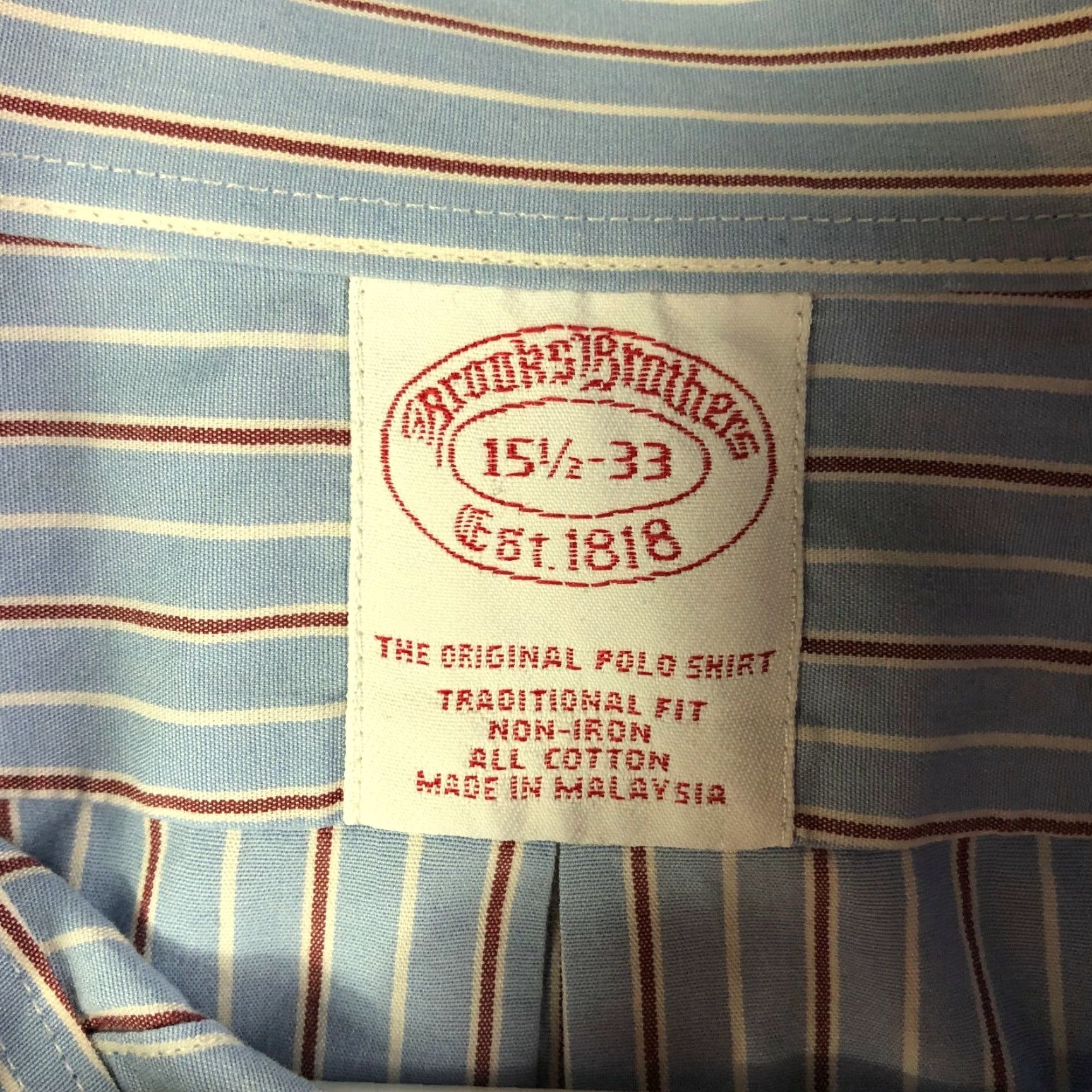 Brooks Brothers Brooks Brothers Mens Button-Up Shirt 15.5 33 Blue Striped Long Sleeve Button-Up Shirt Size US L / EU 52-54 / 3 - 7 Thumbnail