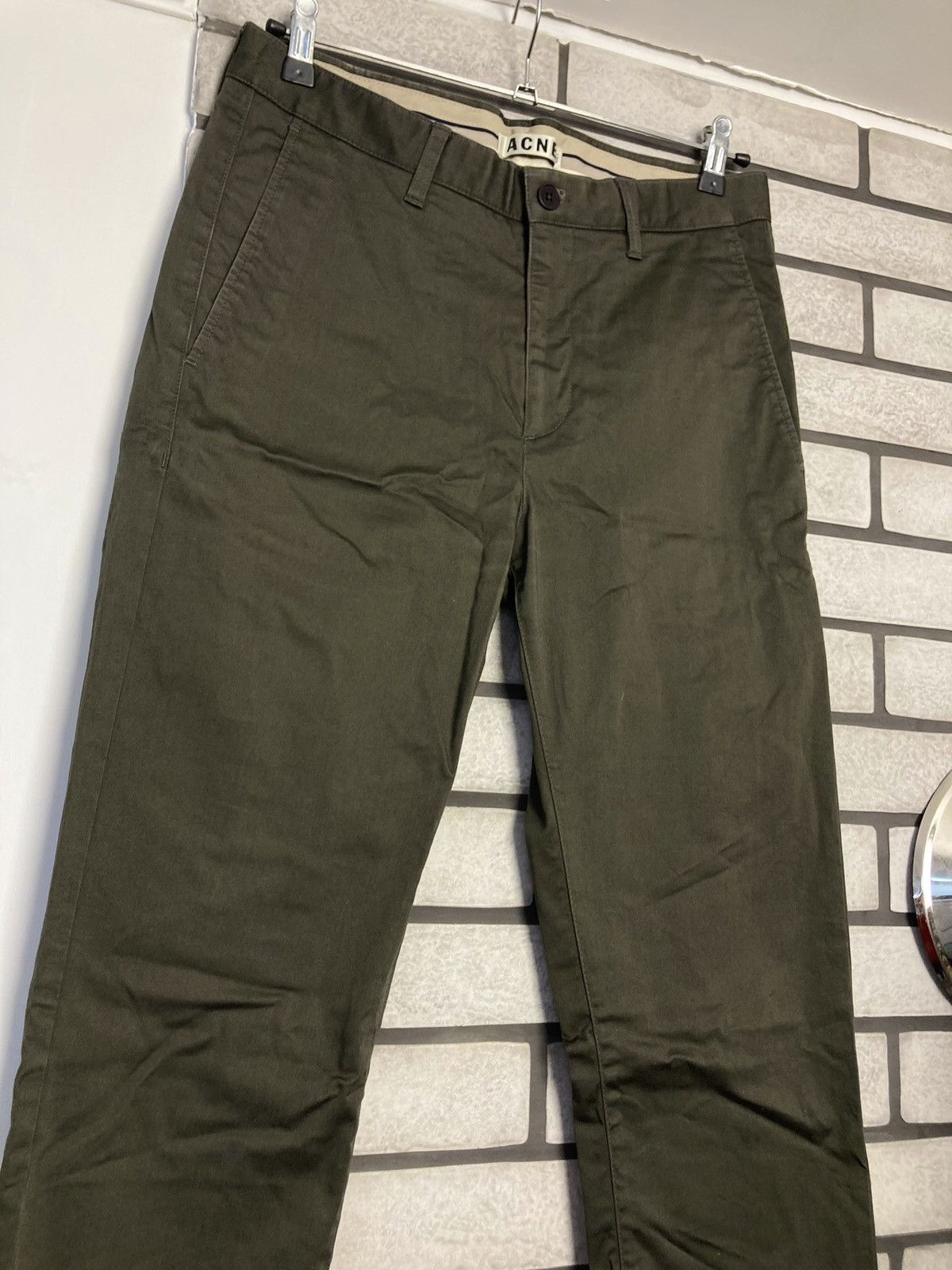 Acne Studios × Vintage Acne Studios Khaki Rog Satin Pants Size US 32 / EU 48 - 2 Thumbnail
