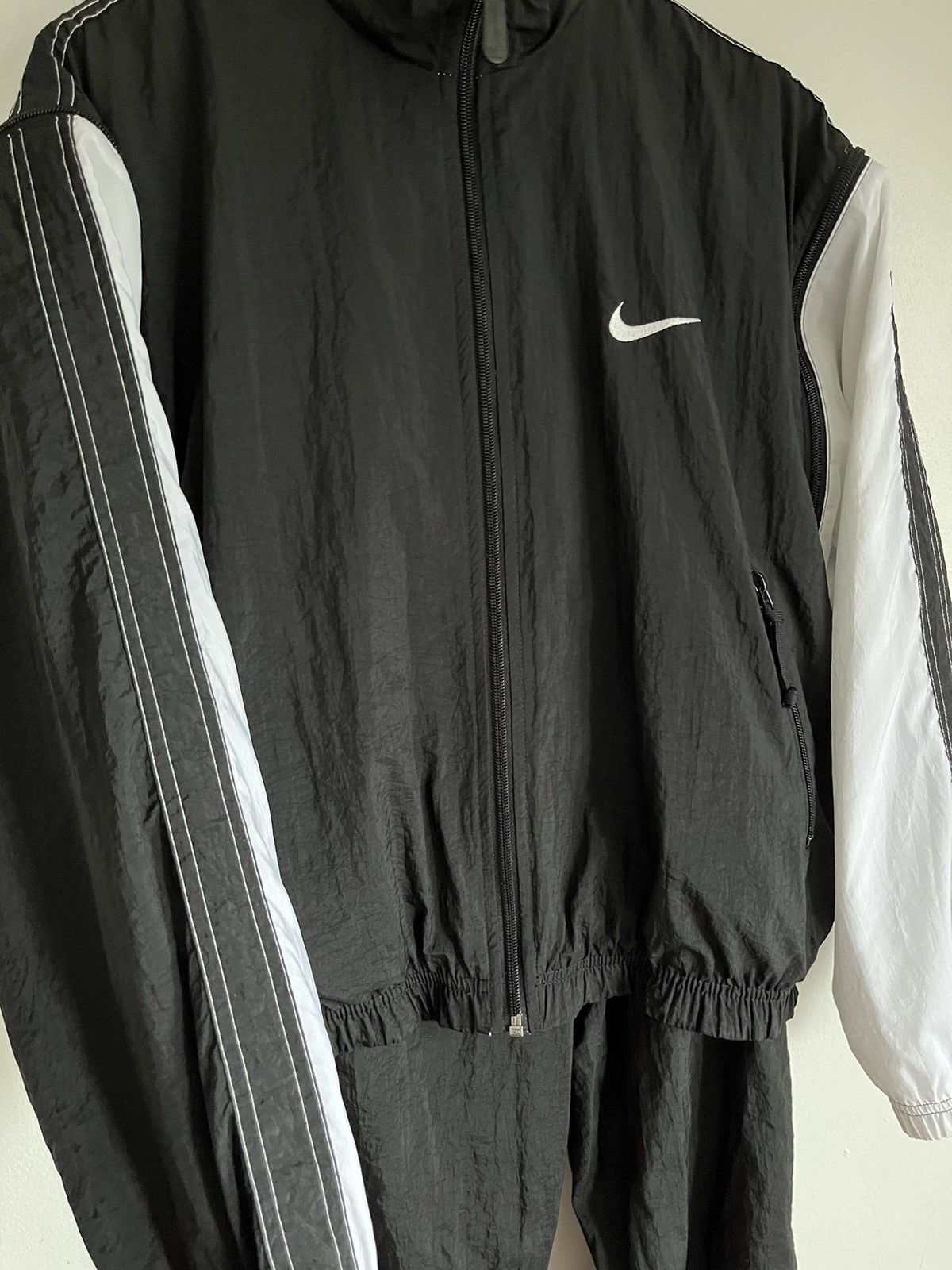 Nike × Vintage Nike Tracksuit Black & White Set Removable Sleeves Size M / US 6-8 / IT 42-44 - 3 Thumbnail