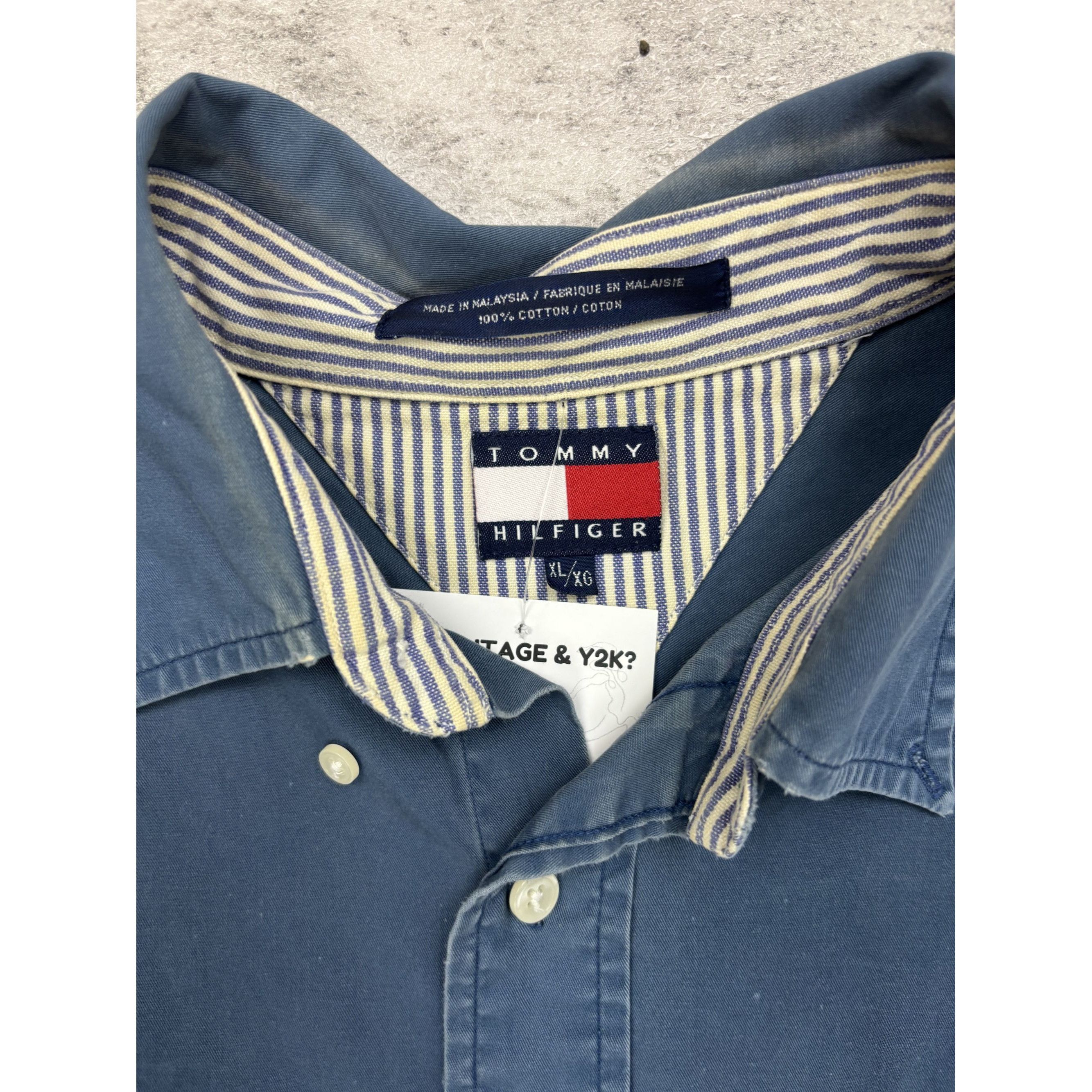 Tommy Hilfiger Vintage Tommy Hilfiger Blue Button Up Size US XL / EU 56 / 4 - 2 Thumbnail