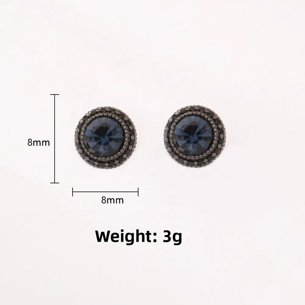 Jewelry Silver Sparkly Geometric Copper Ear Studs Size ONE SIZE - 6 Thumbnail