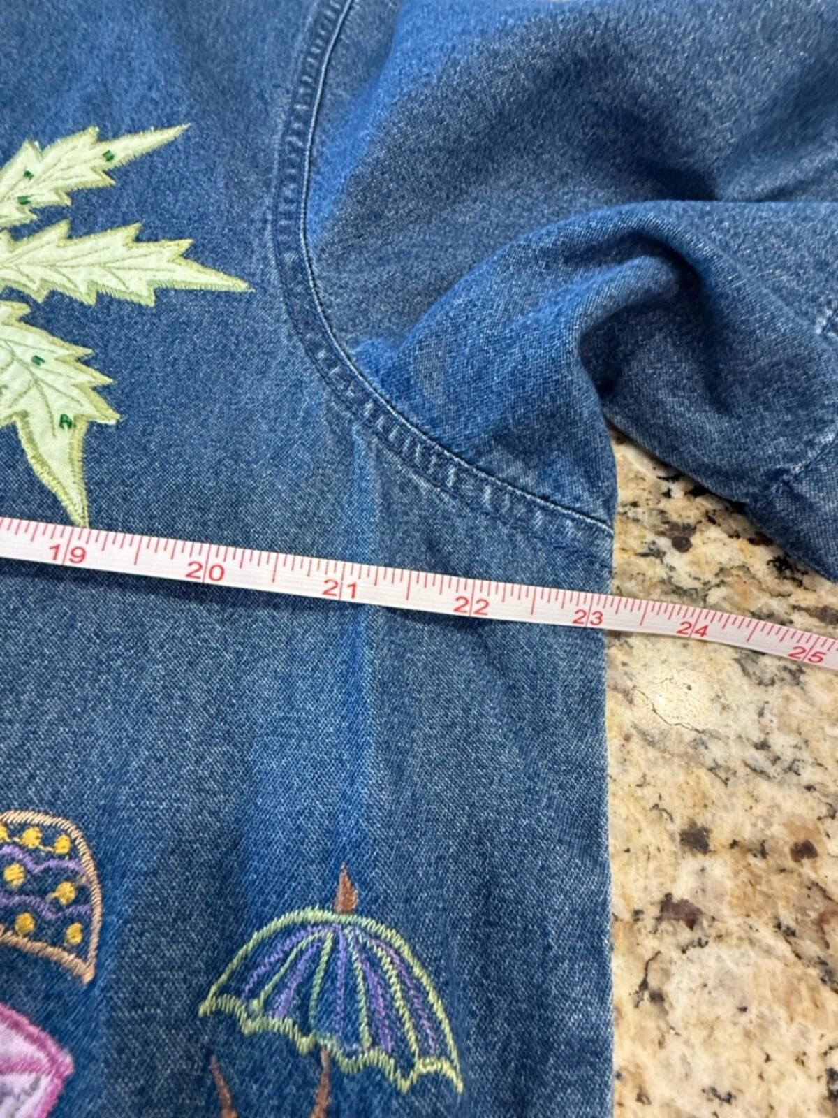 Other New Directions tropical embroidered denim button up top XL Size XL / US 12-14 / IT 48-50 - 9 Thumbnail