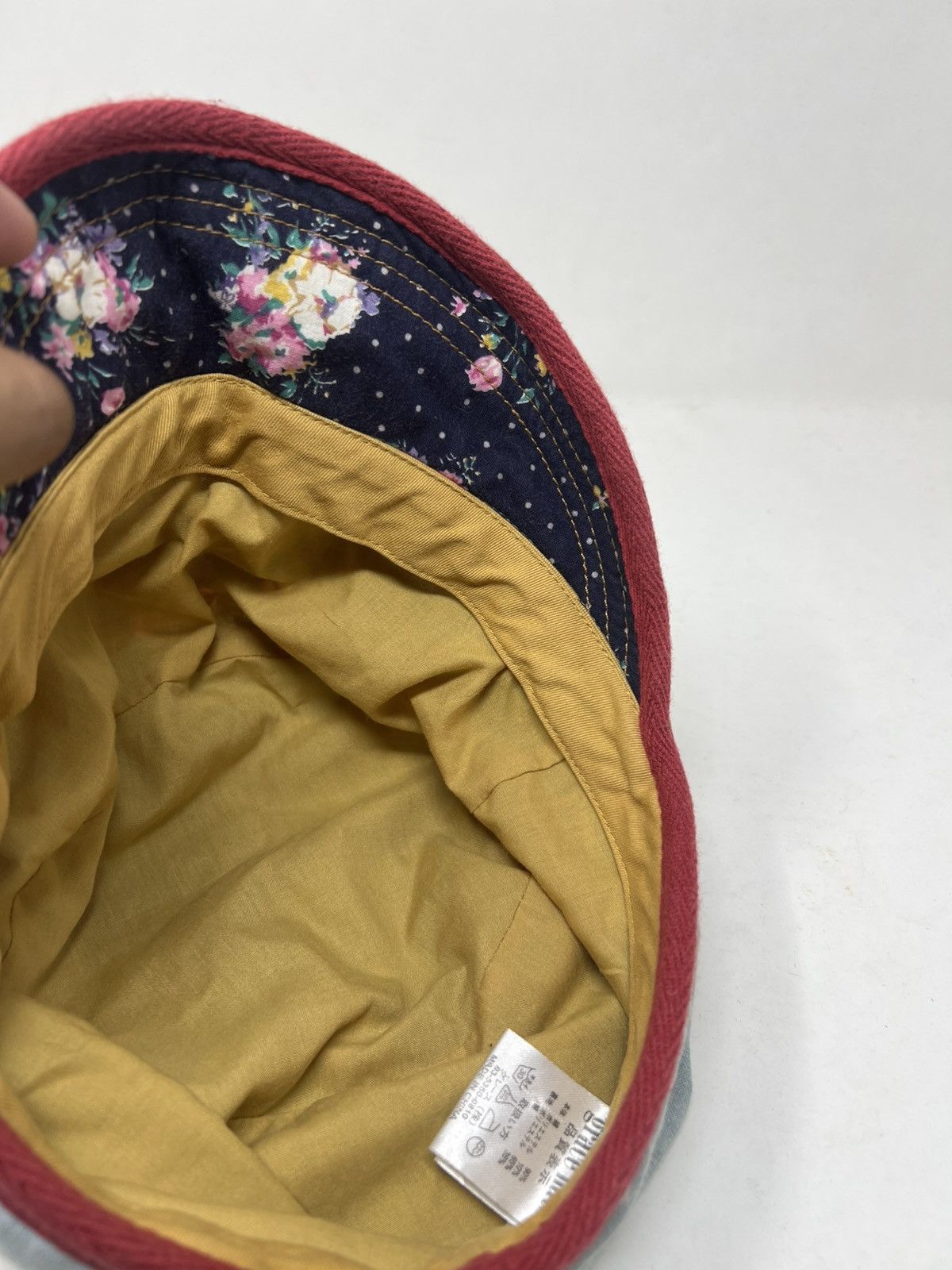 If Six Was Nine Patchowork Sashiko Indigo Hat Size ONE SIZE - 8 Thumbnail