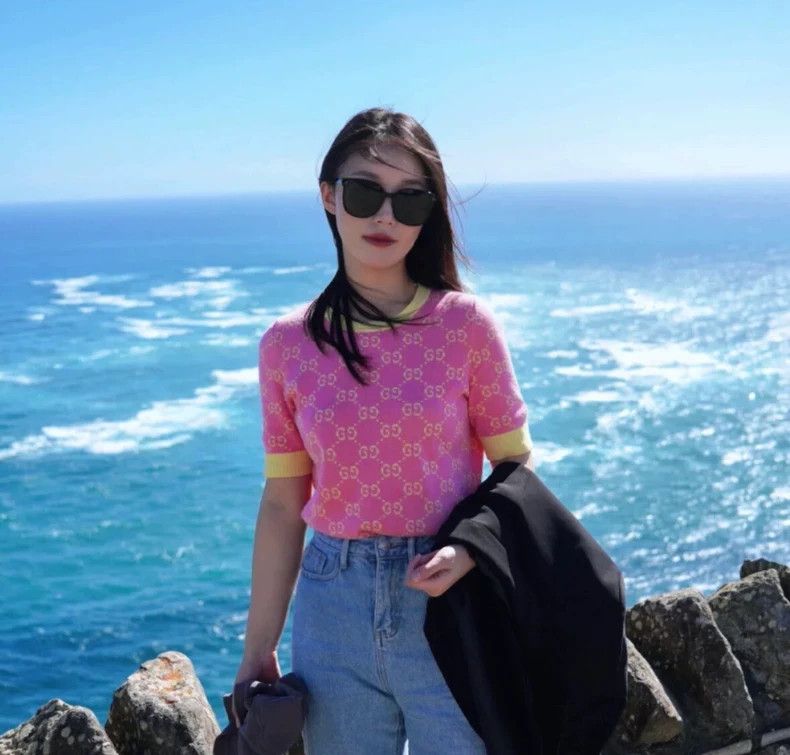 Gucci Gucci Pink logo double G full print round neck cotton short Size US S / EU 44-46 / 1 - 9 Thumbnail