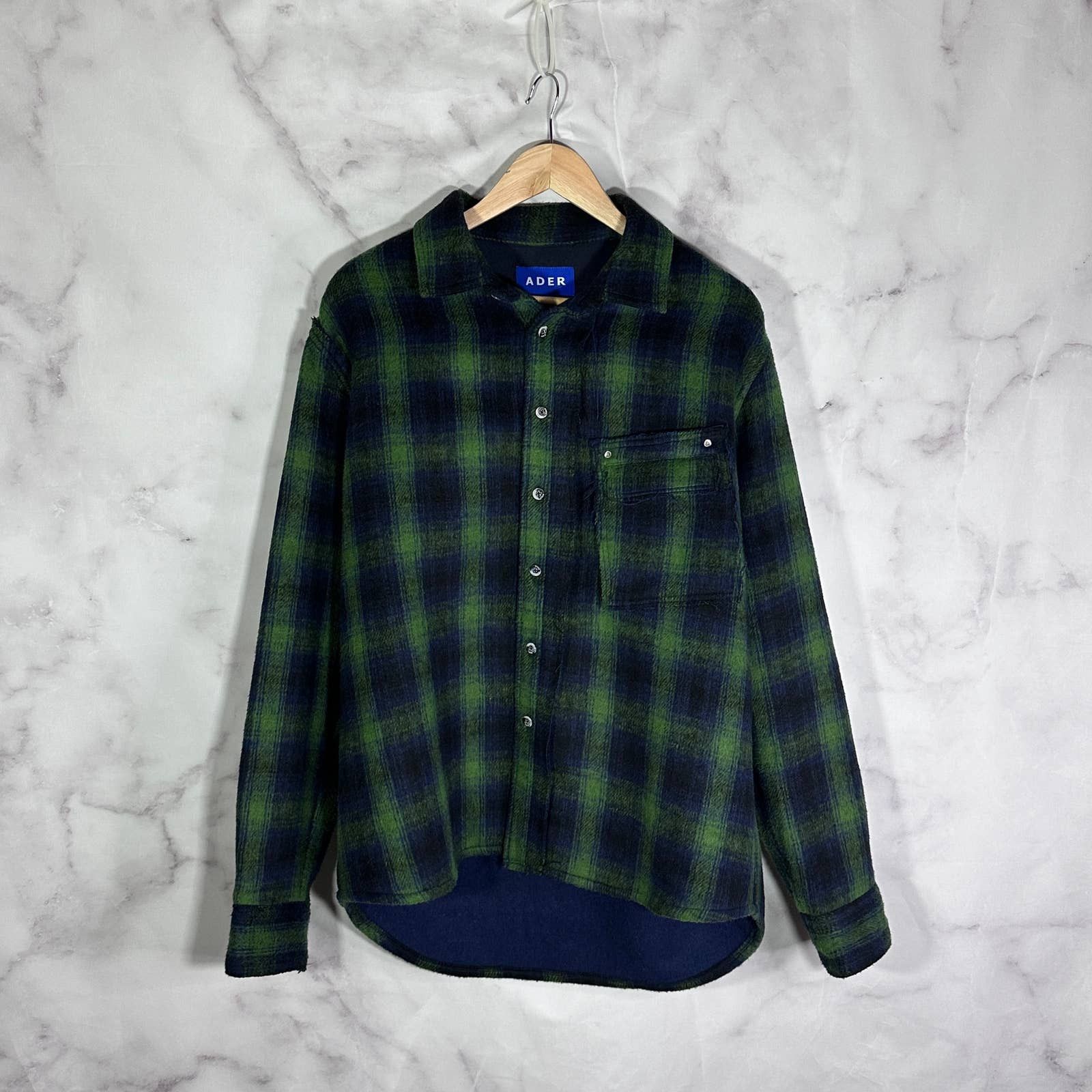 image of Ader Error F/w20 Swall Plaid Shirt in Green, Men's (Size XL)