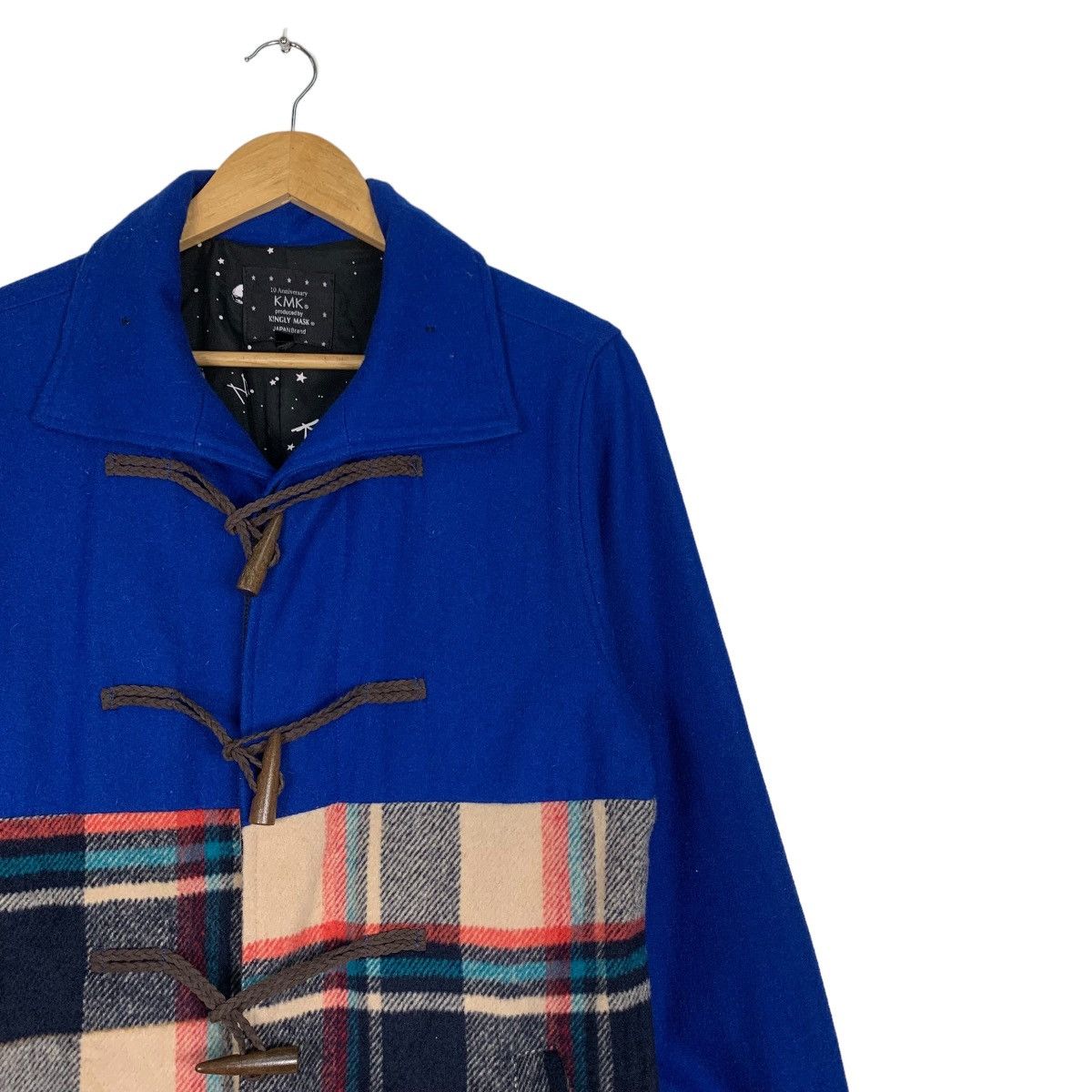 Japanese Brand KMK Kingly Mask Tartan Wool Hybrid Duffle Coat #1007-C45 Size M / US 6-8 / IT 42-44 - 5 Thumbnail