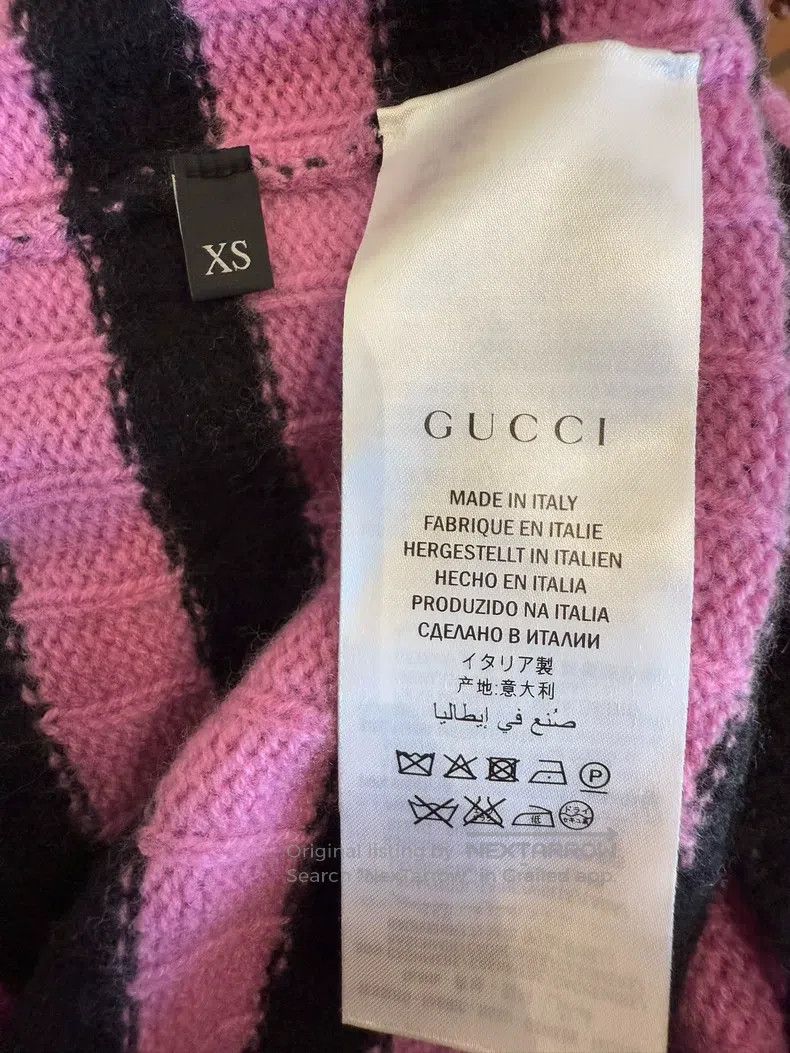 Gucci Gucci Pink and black striped cat embroidered pattern sweat Size XS / US 0-2 / IT 36-38 - 4 Thumbnail