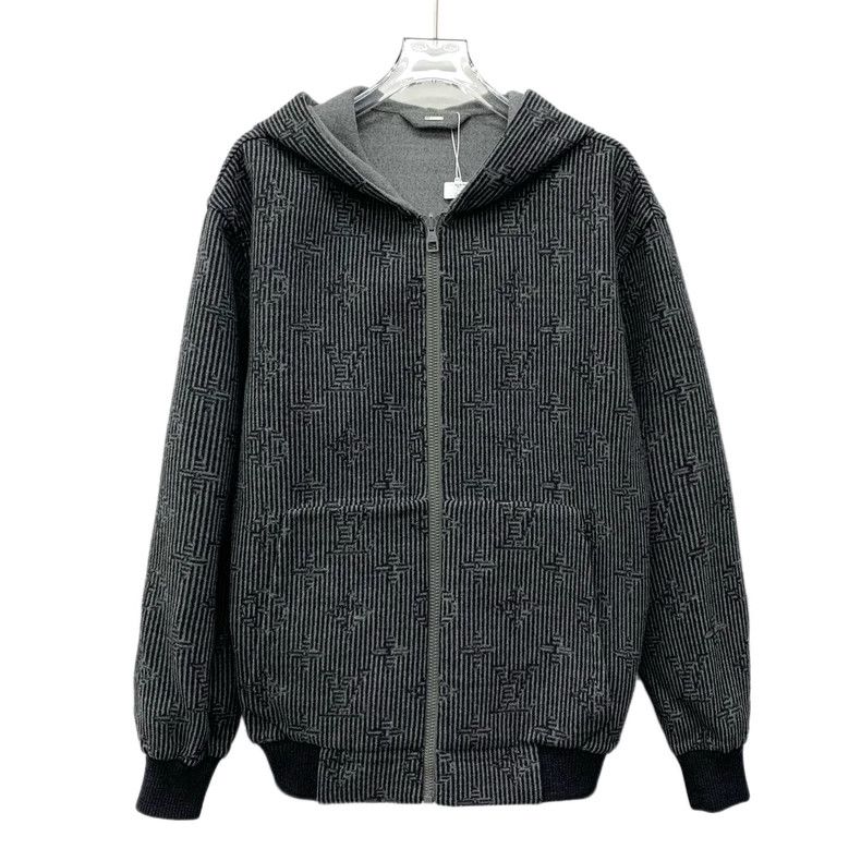 Louis Vuitton 23 grey logo embossed sheepwool reversible h