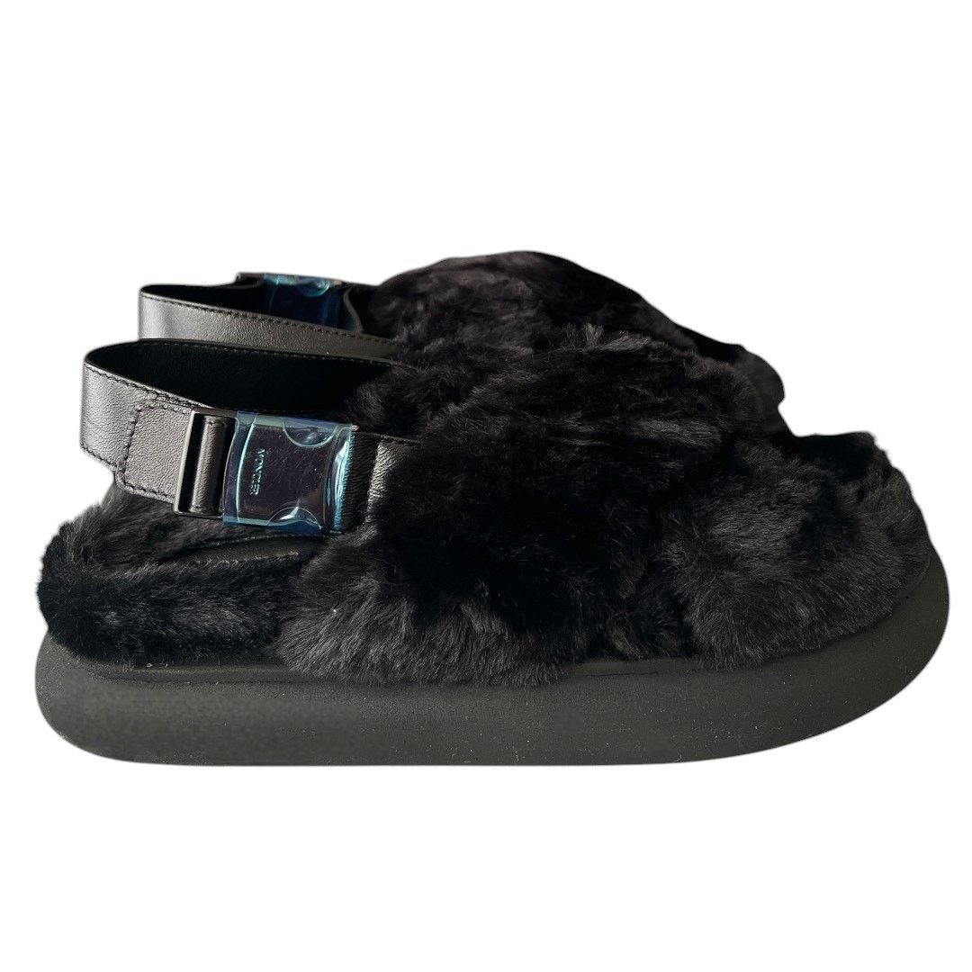 Moncler MONCLER Solarisse Faux Fur Slingback Sandals, IT37/US7 Size US 7 / IT 37 - 7 Thumbnail