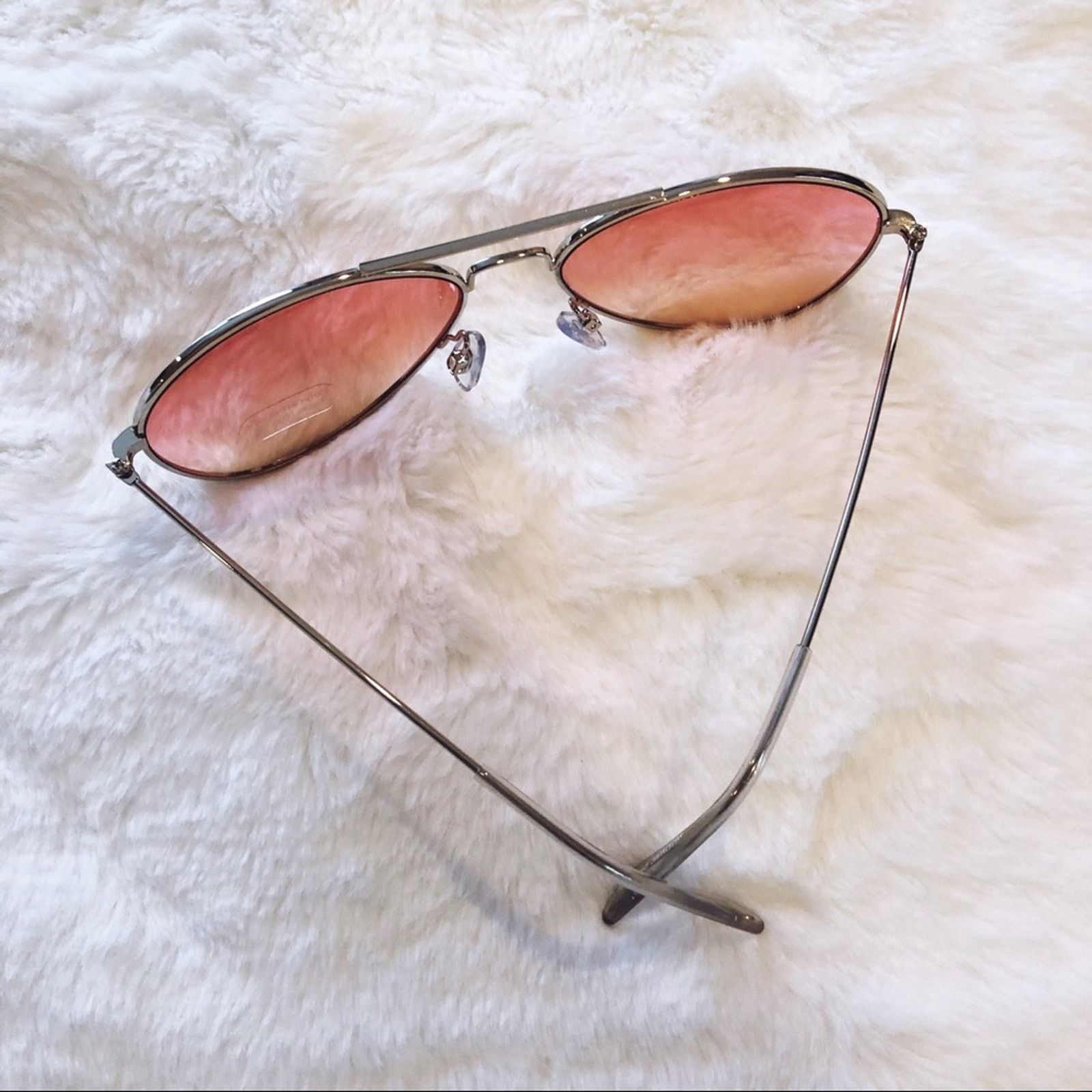 Other Rosalia Light Pink Full Rim Aviator Sunglasses Size ONE SIZE - 9 Thumbnail