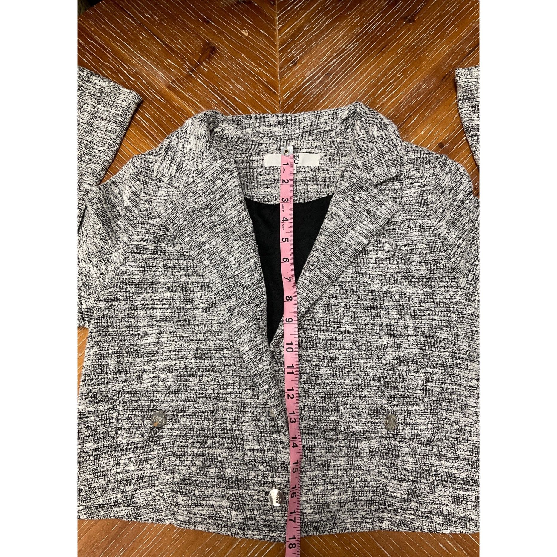 Madden NYC Madden NYC Womens Cropped Tweed Blazer Jacket With Button Fr Size S / US 4 / IT 40 - 8 Thumbnail