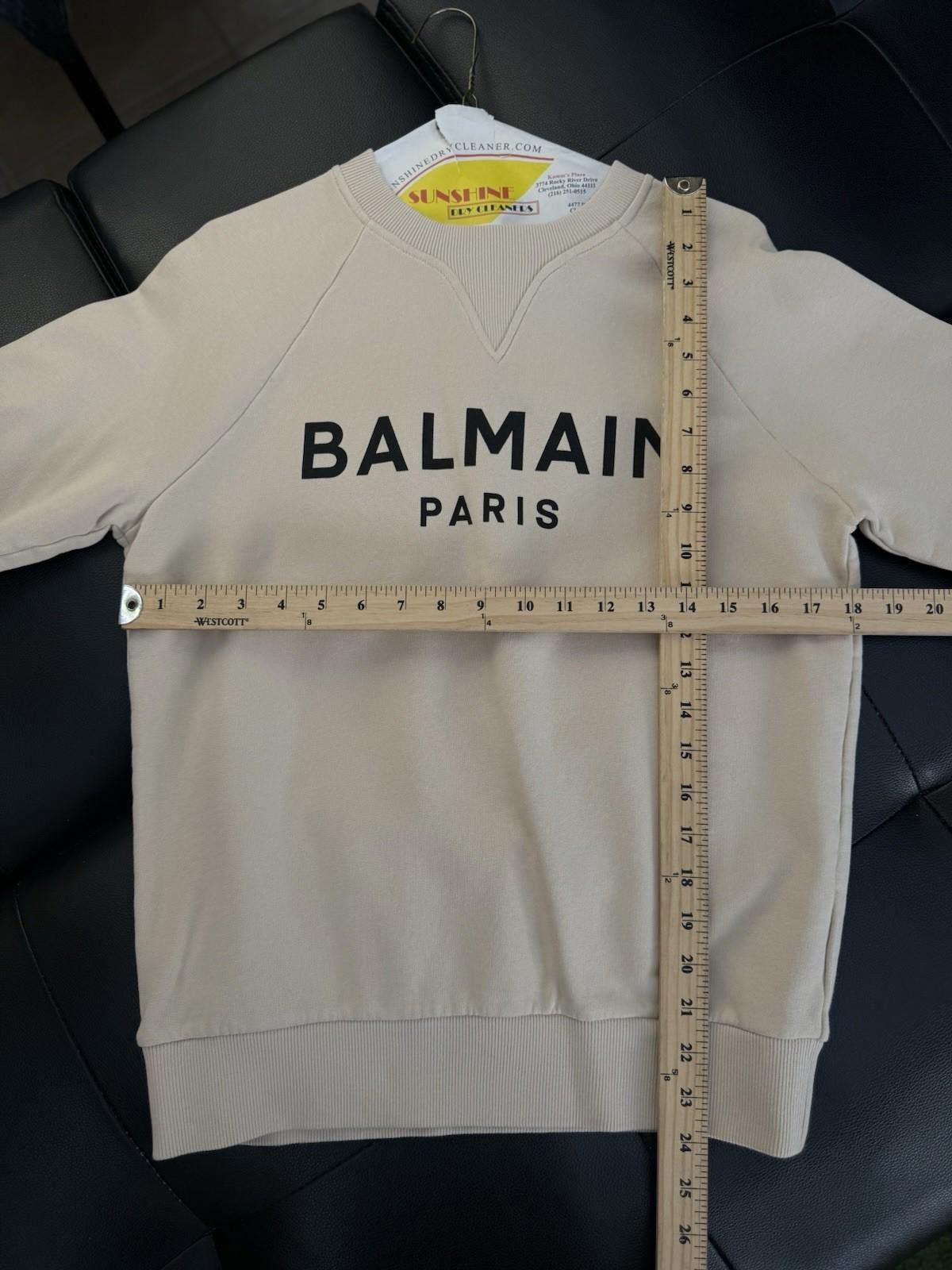 Balmain Balmain Beige Printed Logo Sweatshirt Size Small $750 Retail Size S / US 4 / IT 40 - 8 Thumbnail