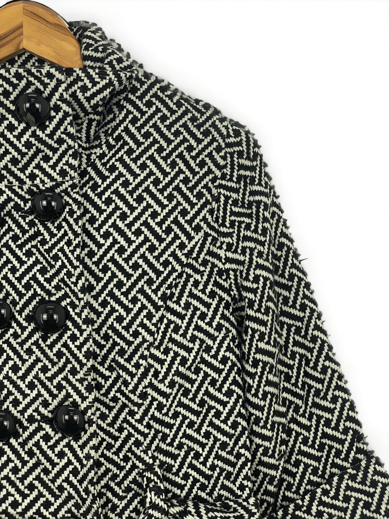 If Six Was Nine Vintage Mac & Jac Pattern Double Breasted Tweed Coat JA0050 Size L / US 10 / IT 46 - 10 Thumbnail