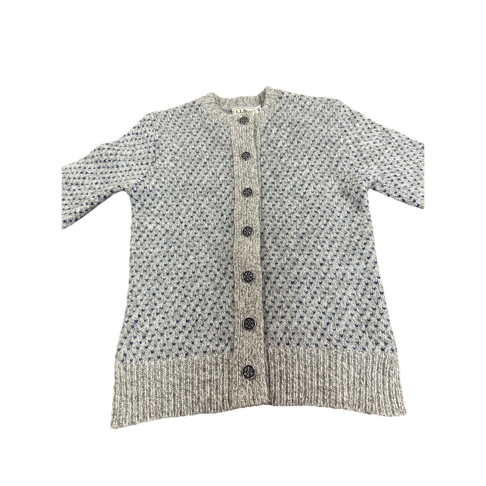 L.L. Bean Vintage LL Bean Knit Women’s Sweater Cardigan Wool Winter Sk Size M / US 6-8 / IT 42-44 - 2 Thumbnail