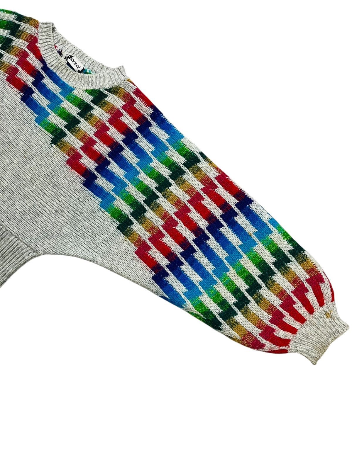 Kansai Yamamoto 1980s Kansai Eye - David Bowie Intarsia Knitted Sweate Size US M / EU 48-50 / 2 - 4 Thumbnail