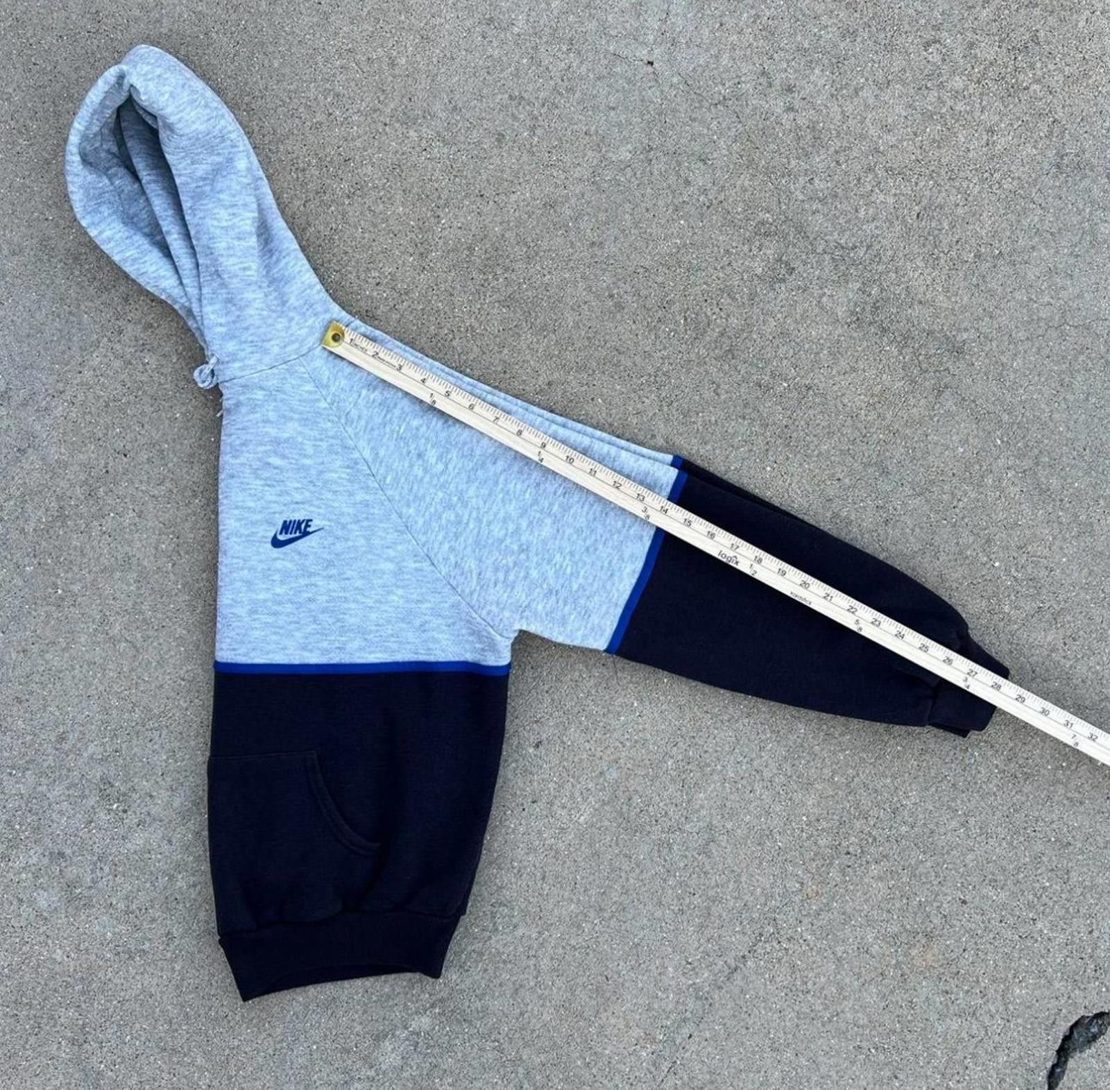 Nike vintage 80s gray and blue nike hoodie Size US XL / EU 56 / 4 - 5 Thumbnail