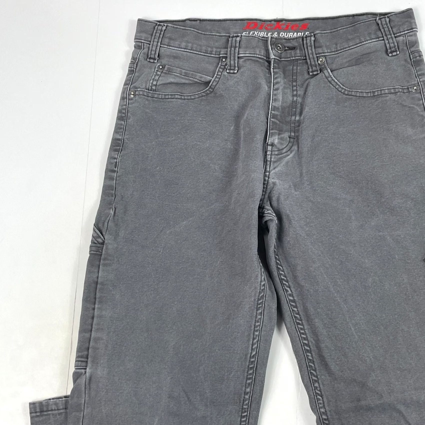 Dickies Dickies Pants Mens 32 x 32 Gray Canvas Carpenter Hiking Rugged Flexible - Size 32 Size US 32 / EU 48 - 2 Thumbnail
