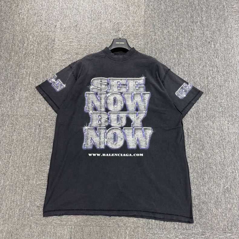 Balenciaga Balenciaga Washed and made old printed short sleeves Size US M / EU 48-50 / 2 - 1 Thumbnail