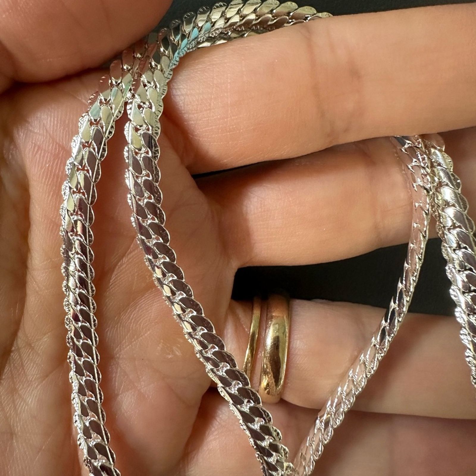 Other Men’s Women’s Silver Plated 5mm Chain Necklace 19” Size ONE SIZE - 6 Thumbnail