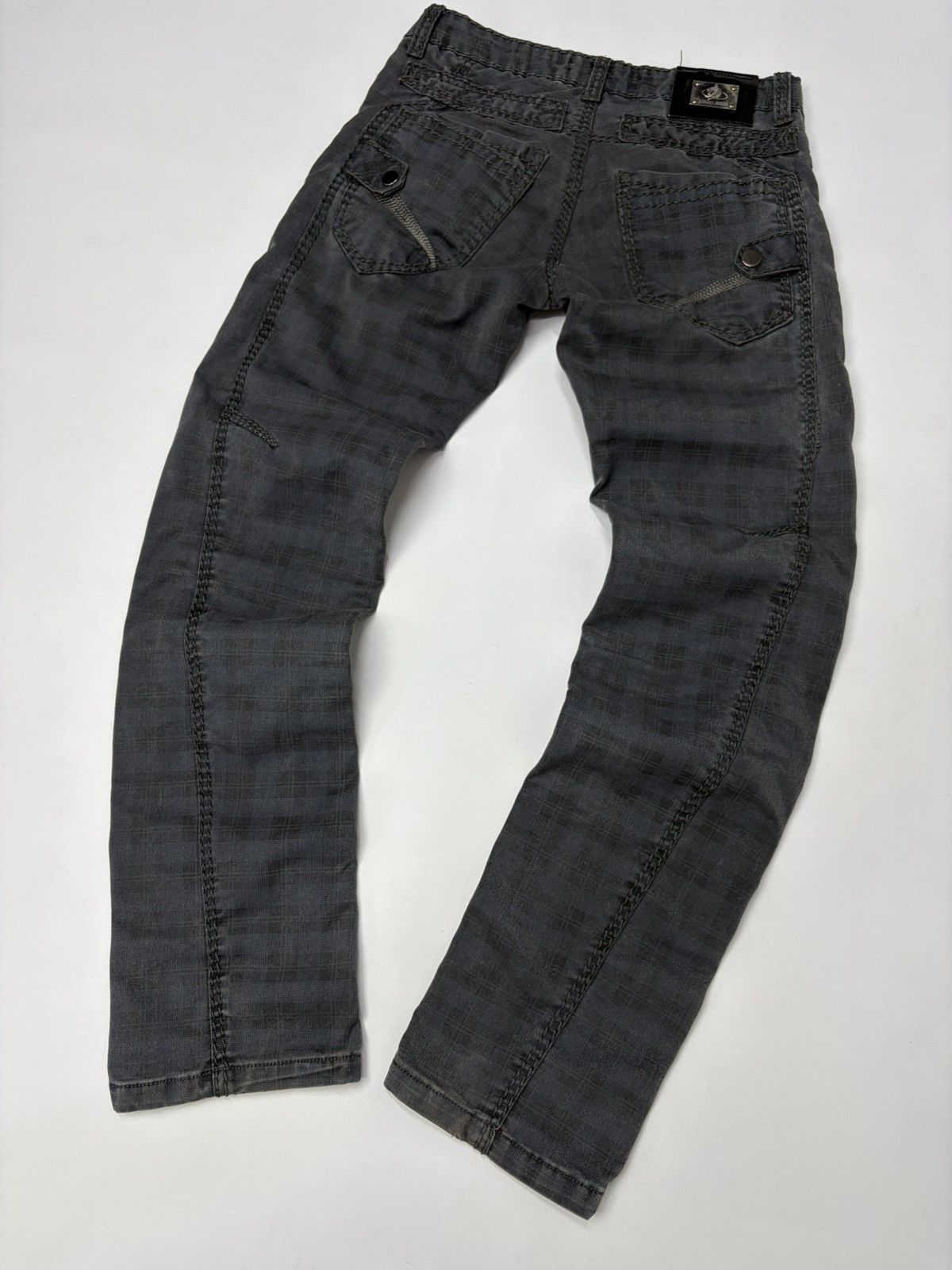 If Six Was Nine Vintage Diesel D&G Style Y2K Biker Panel Denim Jeans Grey Size US 32 / EU 48 - 10 Thumbnail